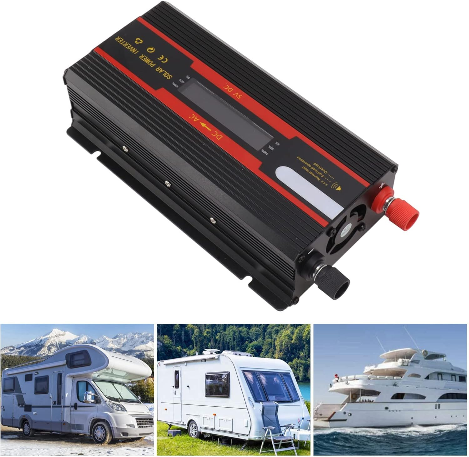 1000W Power Inverter Universal Pure Sine Wave Solar Car Inverter with LCD Display for Household Power Generation image number 3