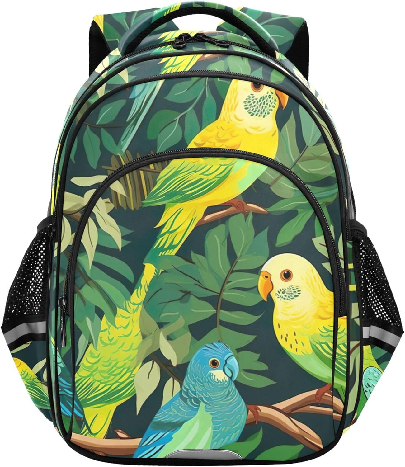 Joisal Green Yellow Parrots Leaves Kids Backpack Girls Boys Children School Bag Custom Lightweight Bookbag Toddler Daypack image number 2