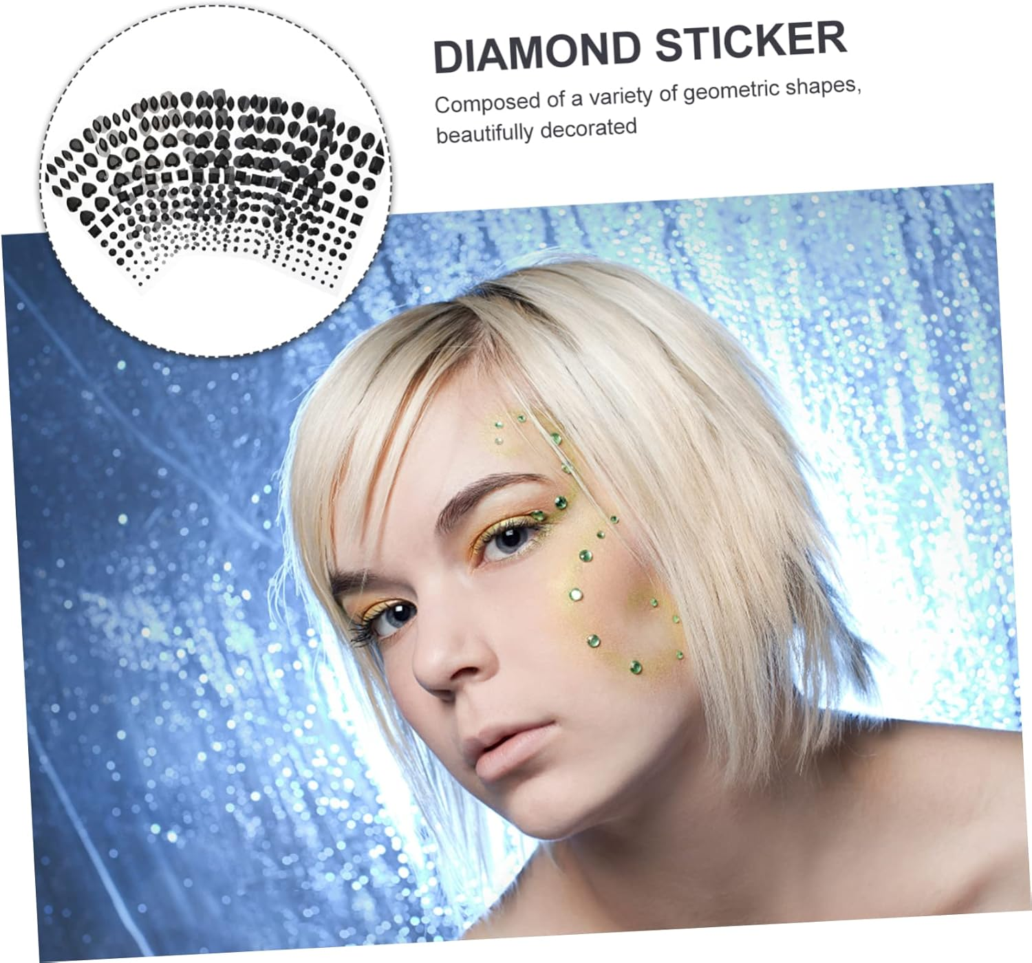 ABOOFAN 6 Sheets Rhinestone Acrylic Stickers for DIY Crafts Black Shiny Decorative Adhesive 3D Stickers for Home Decor and Art Projects image number 3