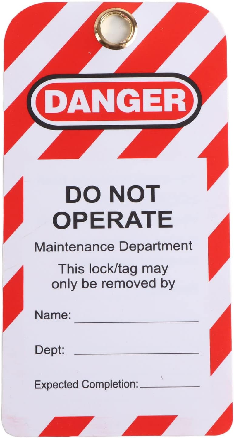 Industrial Lockout Tag Safety Warning PVC Label 10PCS for Coal image number 3