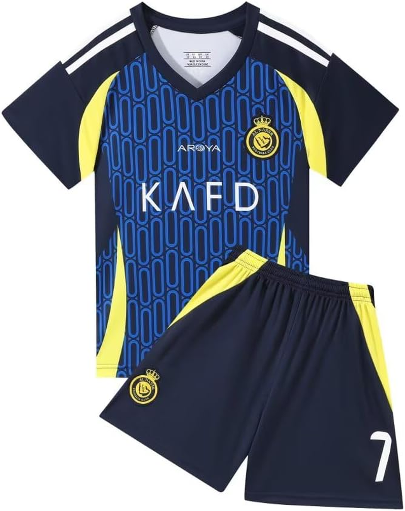 Soccer Jersey Kids, Soccer CR7 Jersey Boys Uniform, Football Sportswear Uniforms Suit with Socks, Fans Gift T-Shirt image number 4