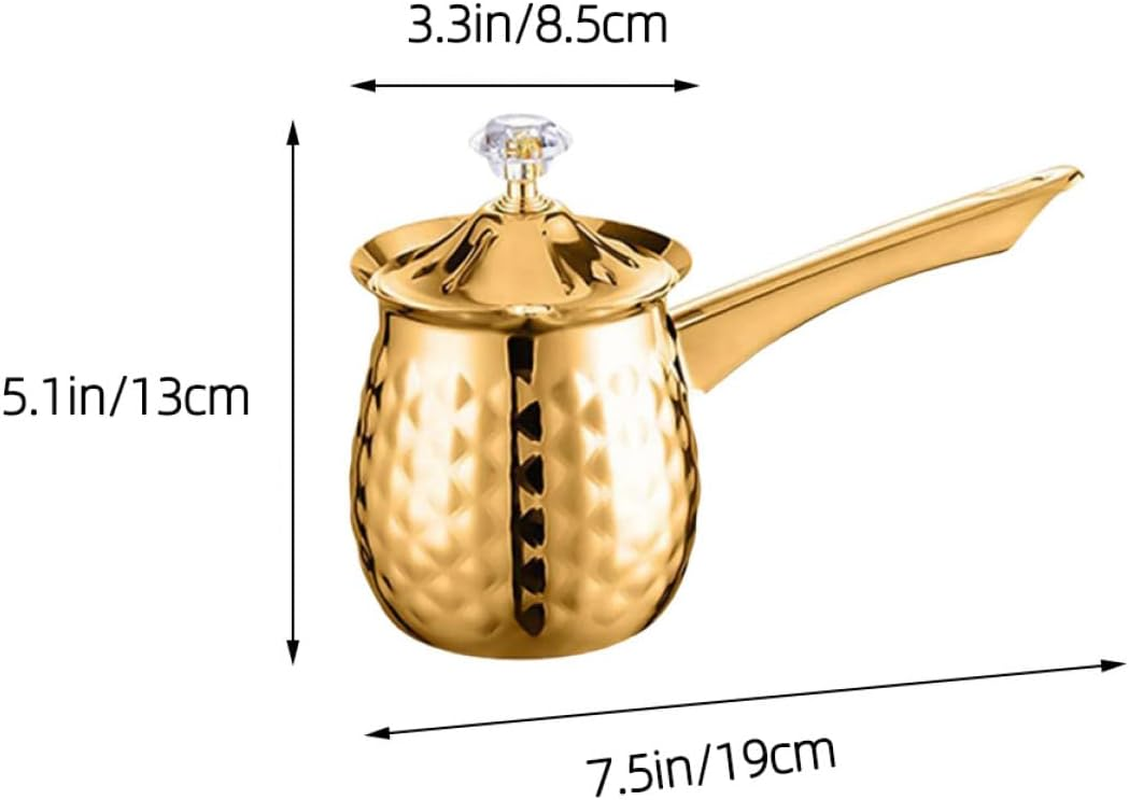 AUTSUPPL Vintage Turkish Coffee Pot 400Ml Metal Mocha Coffee Maker with Gold Plating and Espresso Milk Warmer image number 4