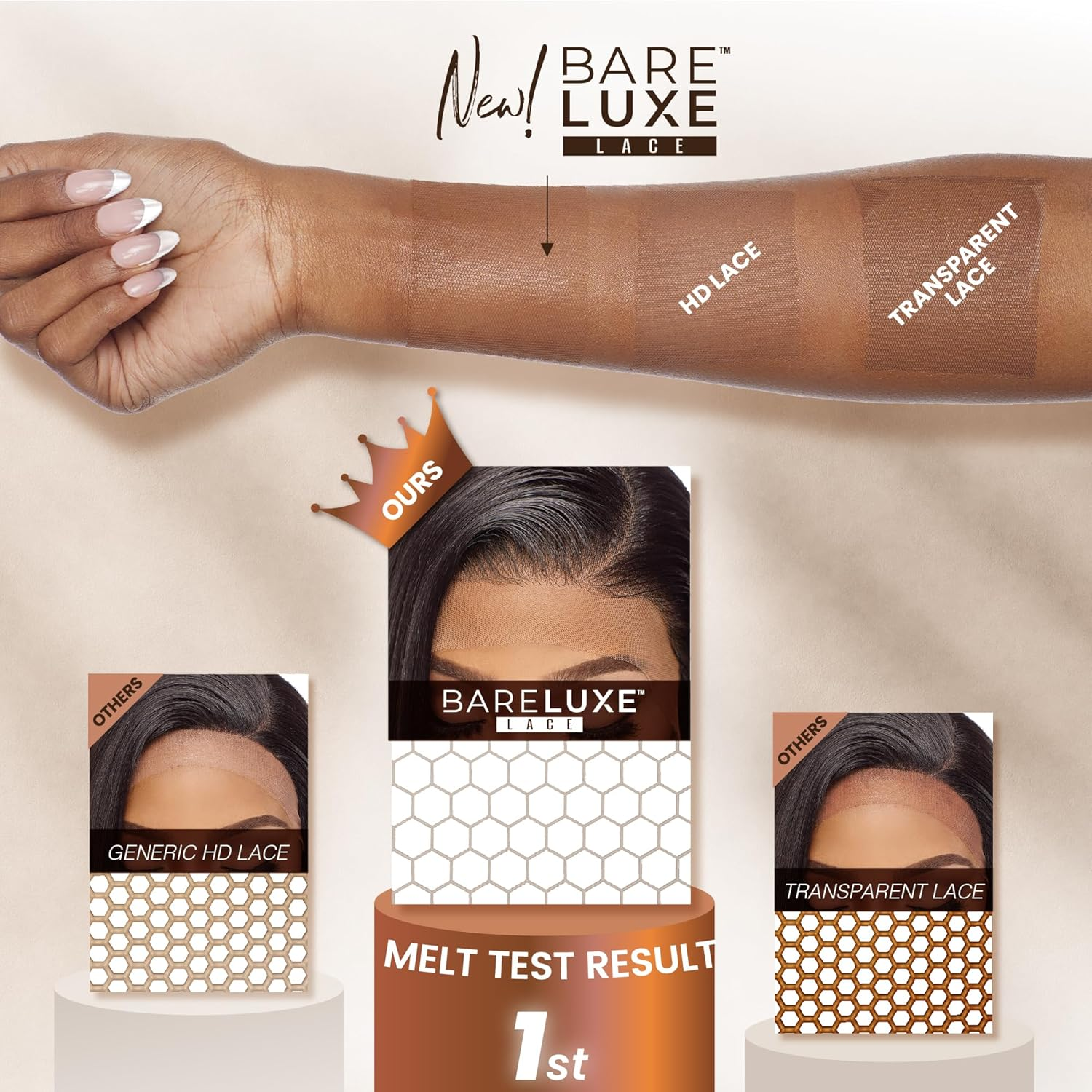 Sensationnel Bare Lace 13X6 Wigs - Unit 4 Glueless Synthetic with 180 Degree Preplucked Hairline Non Lifting 2040 Larger Grid Thinner Lace - Barelace Unit 4 (1B OFFBLACK) - 1B Offblack image number 2