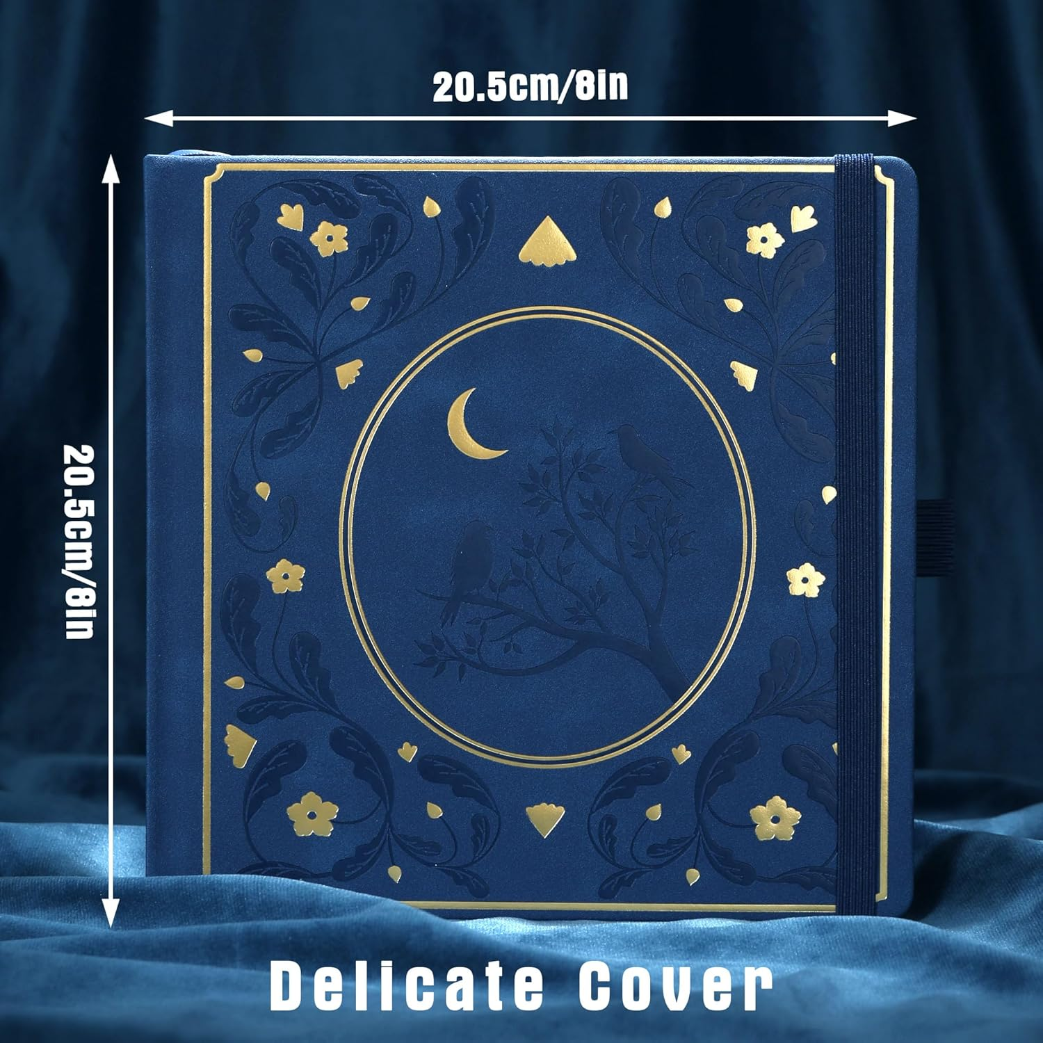 TIEFOSSI Bullet Dotted Journal, Dot Grid Notebook for Women Men, Hardcover PU Leather Journal, 160 GSM Thick Paper, 160 Numbered Pages with Gold Edges, 8 X 8 Square Diary - A-Grey image number 4