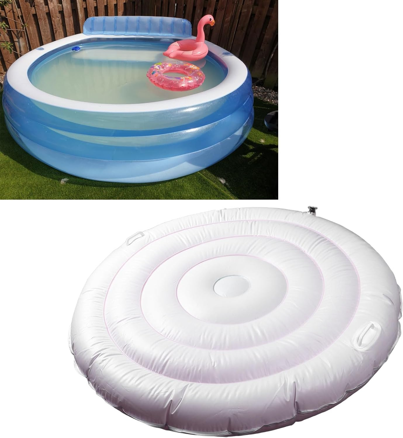 Inflatable Spa Cover, 4.5Ft Inflatable Hot Tub Cover PVC Round, Universal Rapid Inflation Insulated Hot Tub Lid, round Insulated Hot Tub Lid Dust Proof Thermal Insulation for Hot Tub image number 2