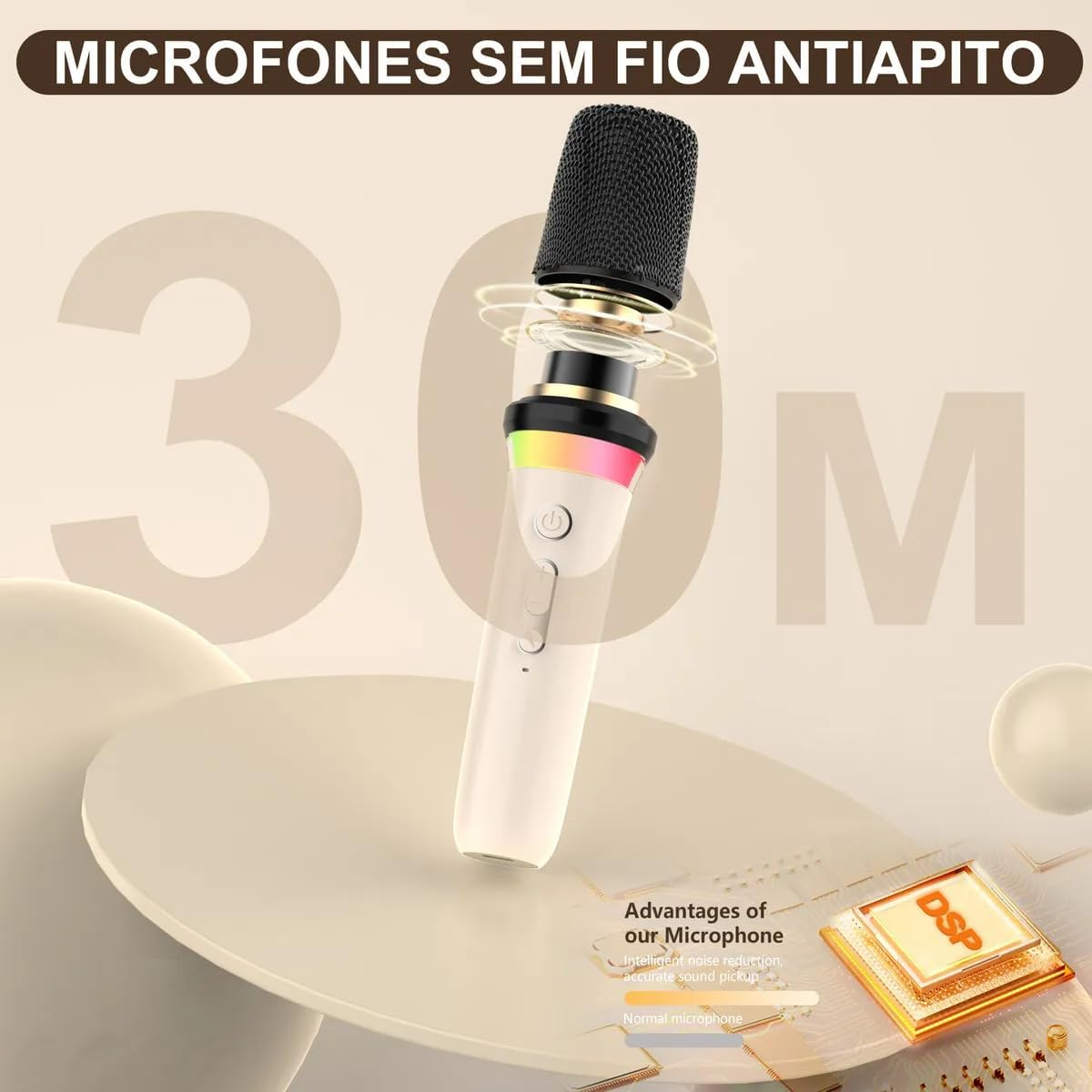 JYX Karaoke Machine with 2 Wireless Microphones for Adults, Bluetooth 5.3 Karaoke Microphone Wireless System with LED Lights, Portable Karaoke Speaker for Party (30W) image number 1