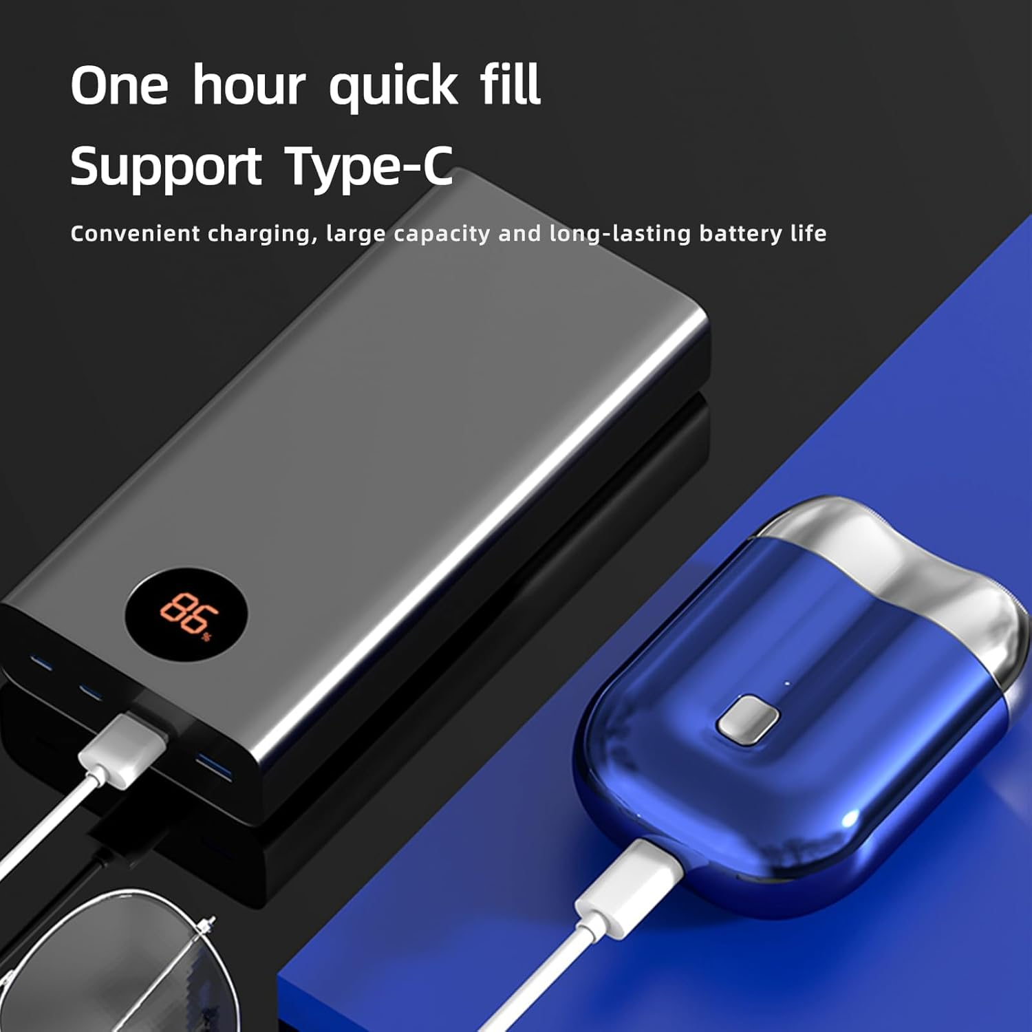 Mini Dual-Head Electric Shaver, New Model Upgraded Pocket Shaver USB Mini Shavers for Men, Rechargeable Waterproof Compact, Washable Double Head Razor