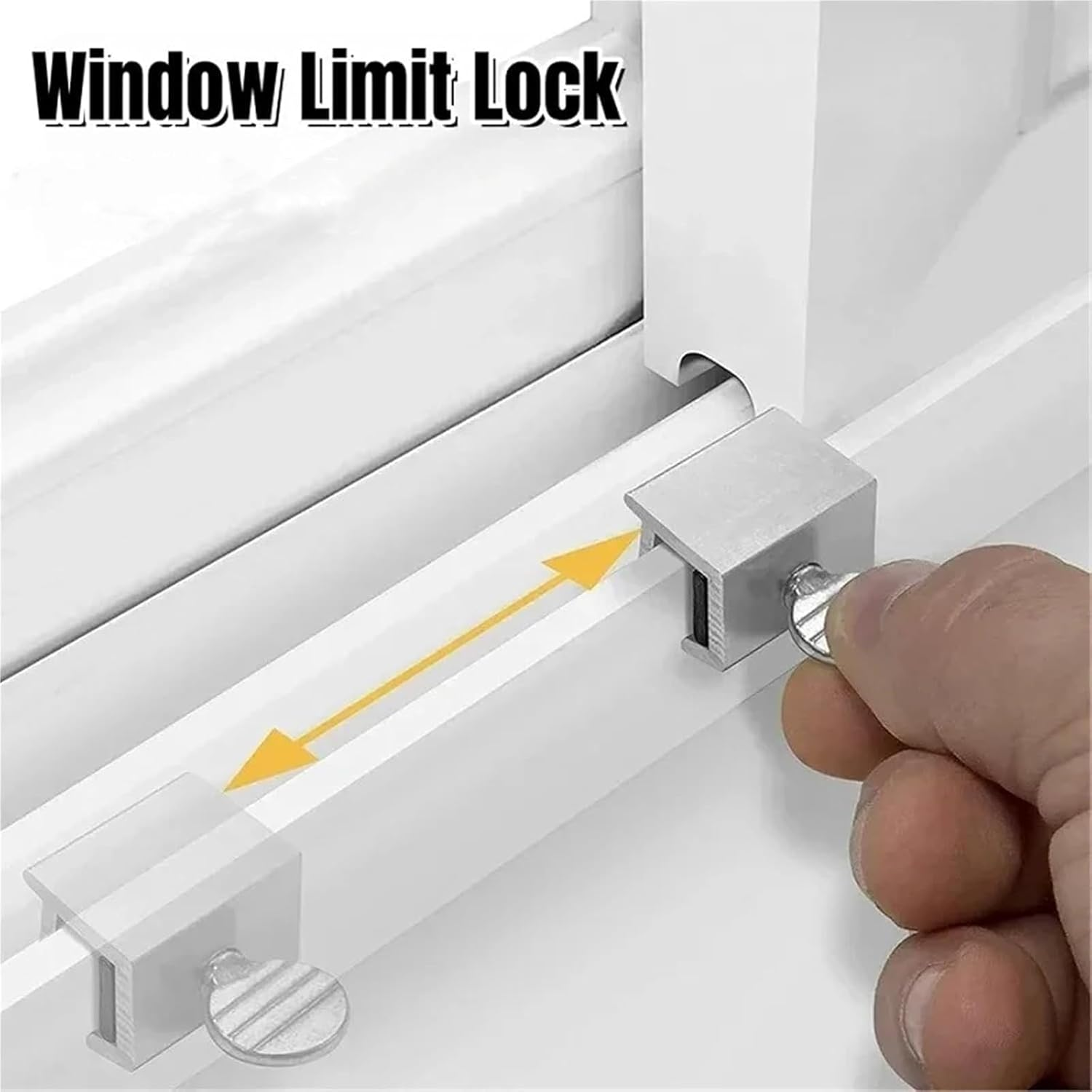 Yeanifeana 10 PCS Single Hole Locks Adjustable Window Safety Locks for Horizontal Sliding Windows, No Drill Easy Install Aluminum Sliding Window Latches image number 1