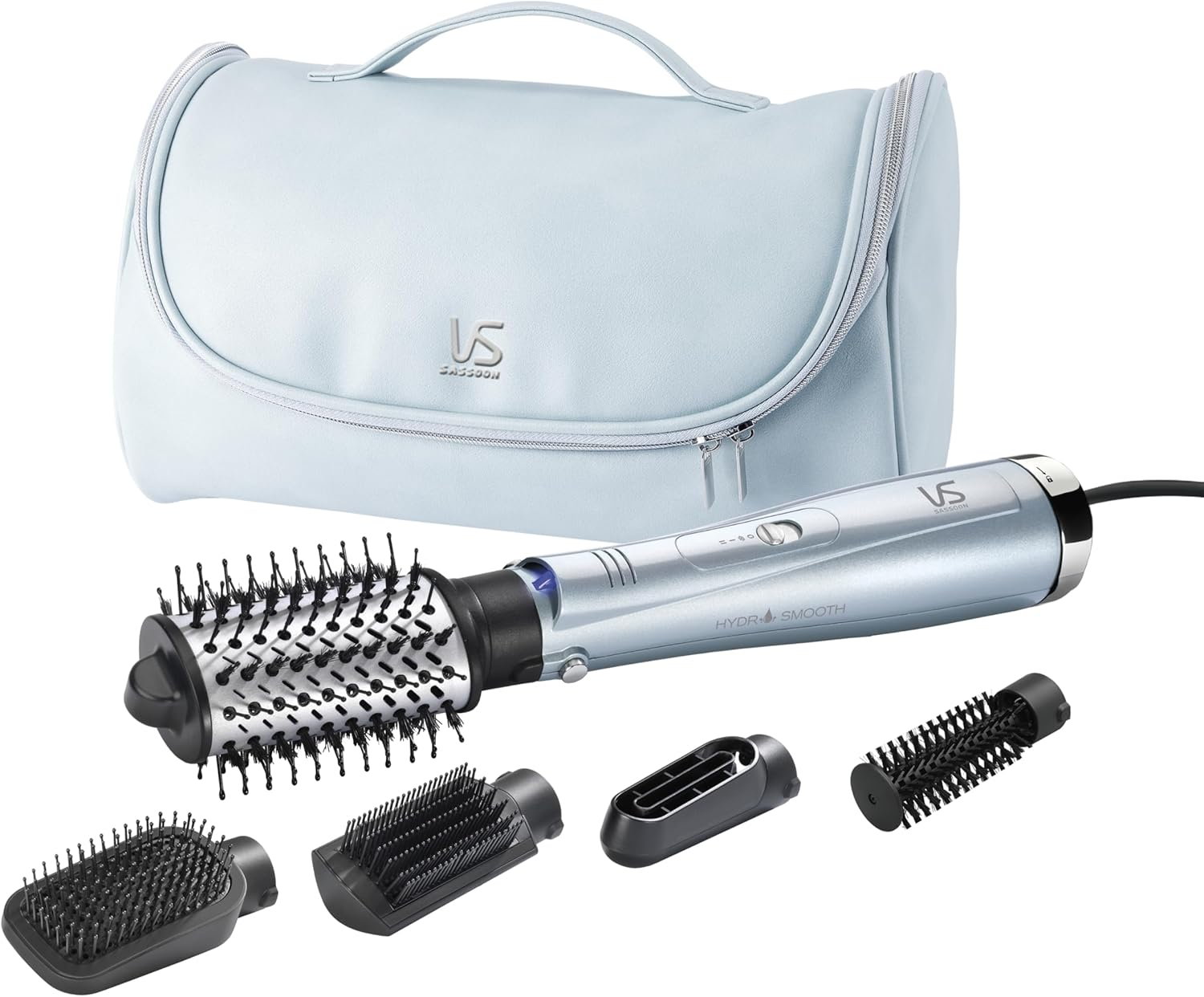 VS Sassoon Hydro Smooth 5-In-1 Hot Air Styler, Plasma Ionic Conditioning, Ceramic Technology, 1000W, 5 Styling Attachments + Storage Case image number 3