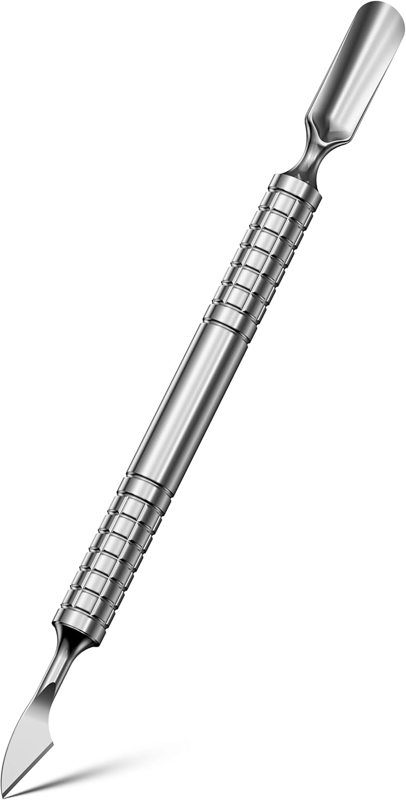2025 Upgraded Dual Head Cuticle Pusher Remover Tool - Curved & Chisel Edge Stainless Steel, Ergonomic Non-Slip Handle for Professional Salon & Home Manicure Nail image number 1