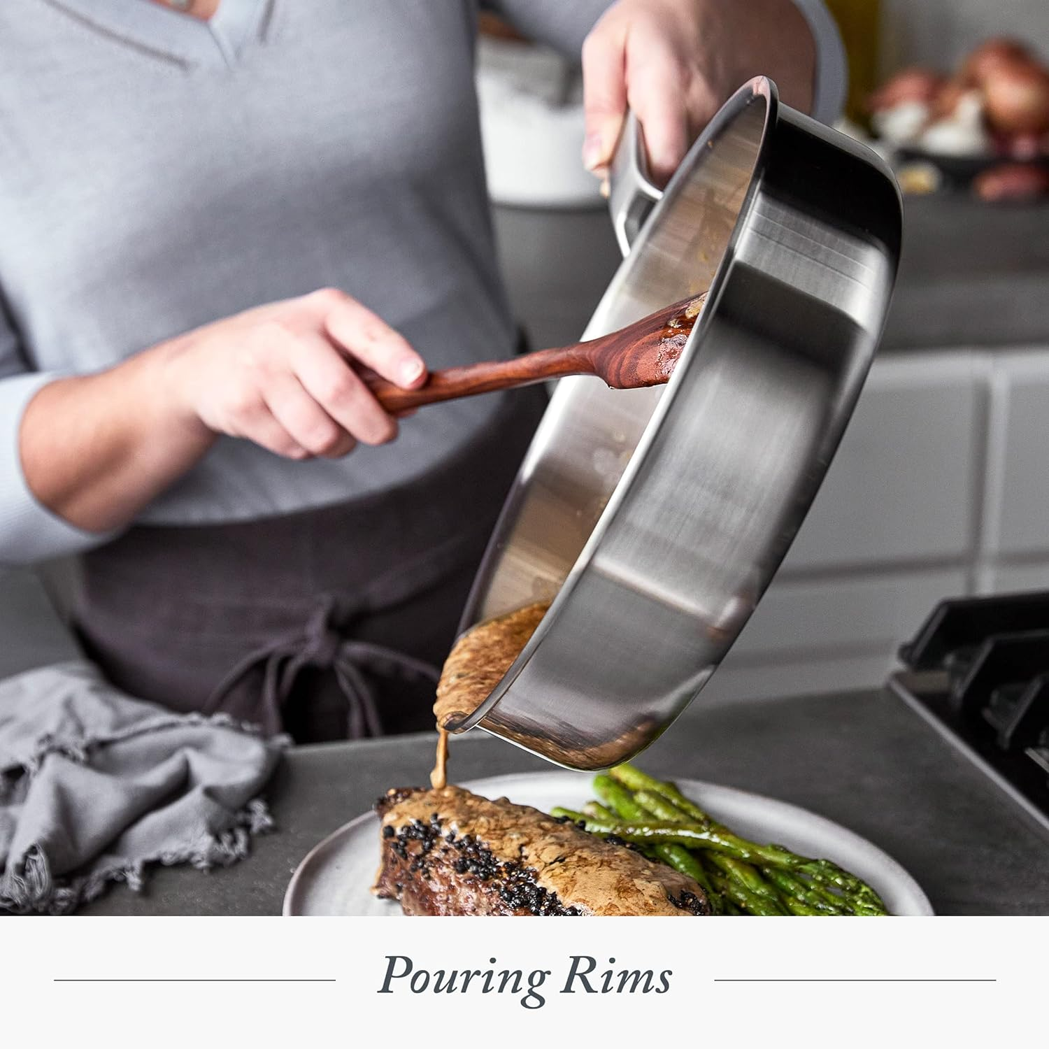 Merten & Storck Tri-Ply Stainless Steel Induction 8 Piece Cookware Pots and Pans Set, Multi Clad, Oven Safe, Silver