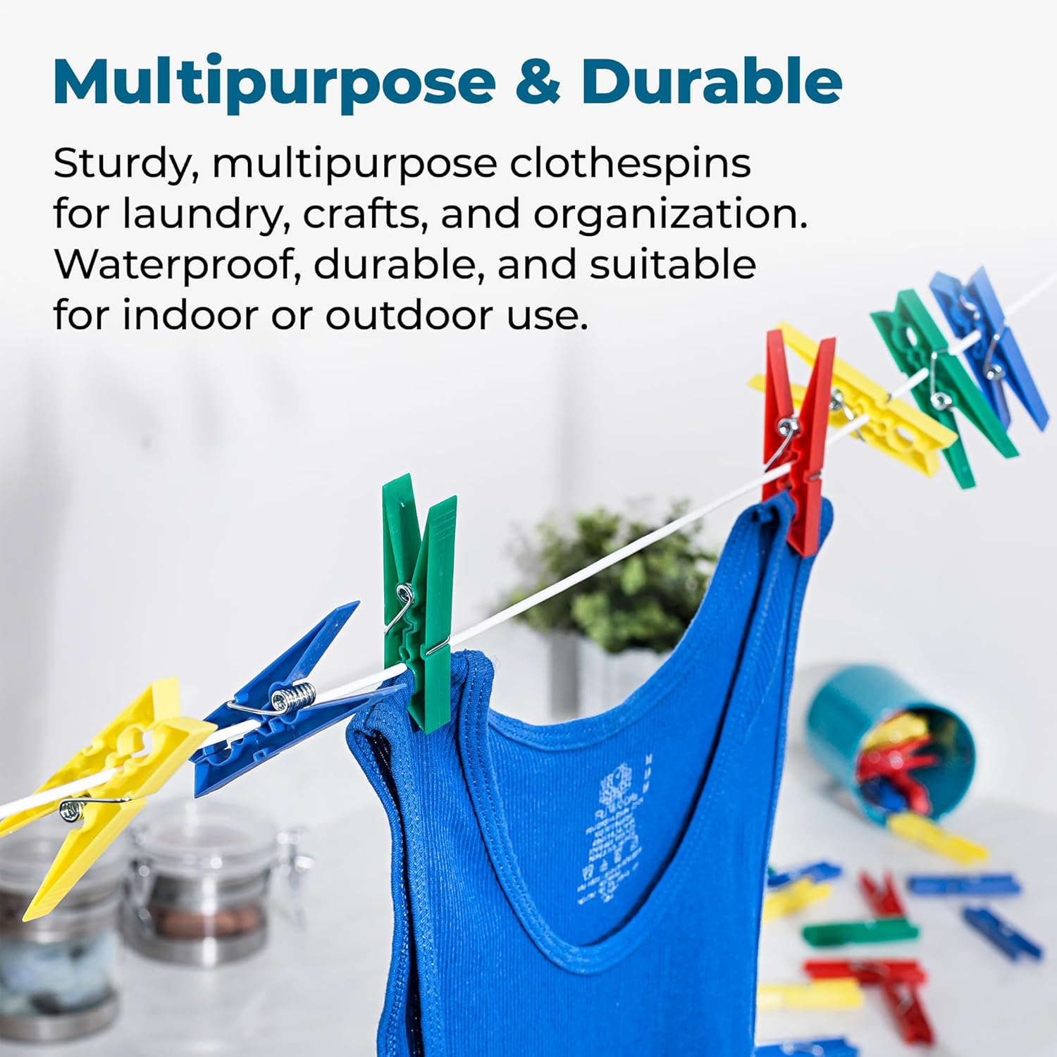 Honey-Can-Do DRY-01410 Plastic Clothespins, 50-Pack image number 2