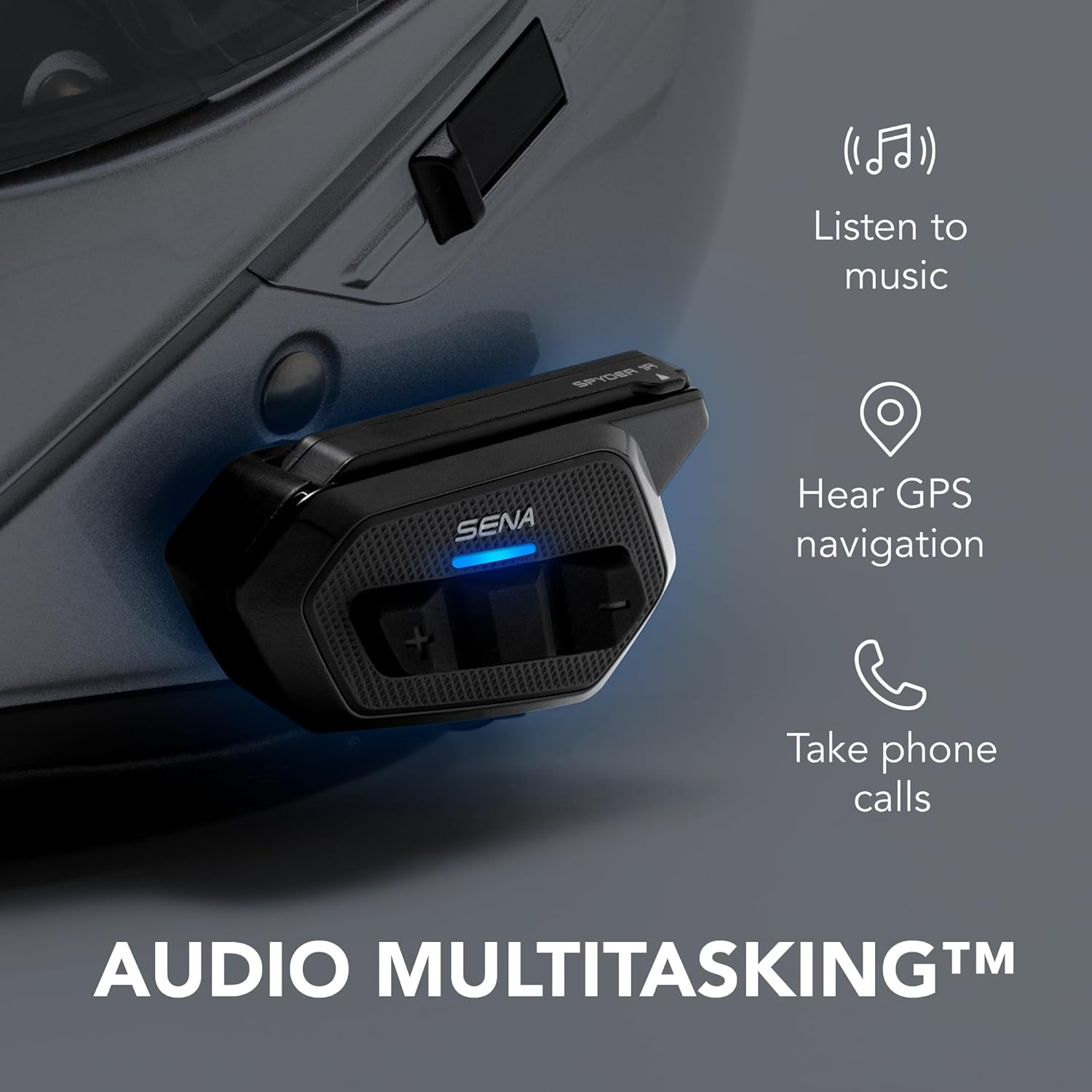 Sena Spider RT1 Flat Mesh Motorcycle Communication System Single Pack - Black image number 2