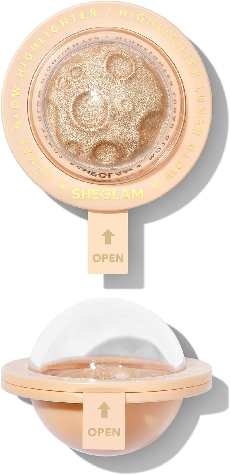 SHEGLAM Lunar Glow Highlighter Face Highlighter Multichrome Glitter Shimmer Highlighter Makeup-Neutron Star
