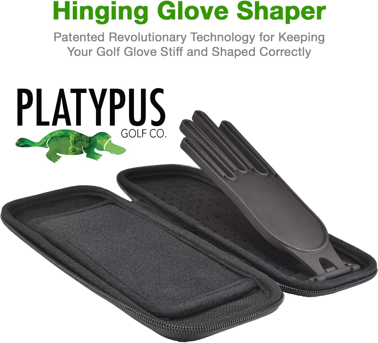 Platypus Golf Co. Caddie Case - Golf Glove Holder with Hinging Stiff Shaper - Hard Case Protector & Organizer with Storage Slots for Phone, Tees, Divot Tools, Ball Markers - for Both Men and Women Golfers image number 2