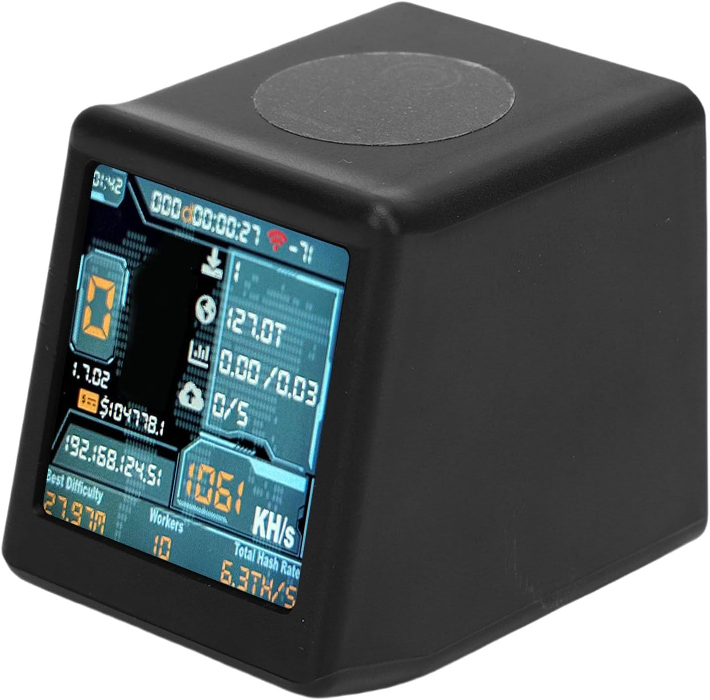 Dpofirs Miner Hashrate 1050-1060 Kh/S 1.54 Inch Smart Lottery Miner Mining Machine, One Click Web Updates