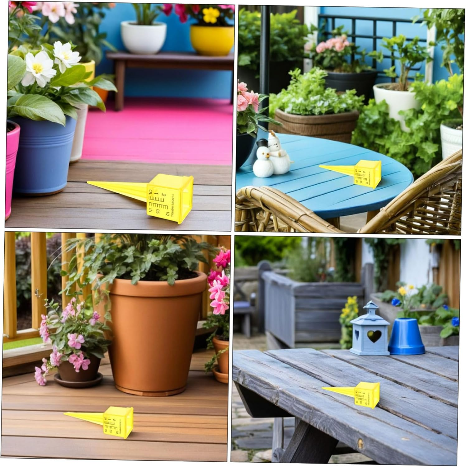 20Pcs Lawn Water Meter Rain Gauge Outdoor Lawn Rain Measure Gauge for Yard Measuring Rainwater for Yard Yellow