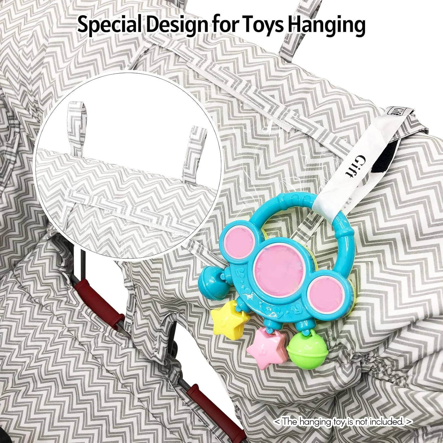 Multifunctional 2-In-1 Baby Shopping Cart Cover Children Highchair Cover with Thickened Soft Cushion Transparent Phone Holder for Boys Girls image number 5