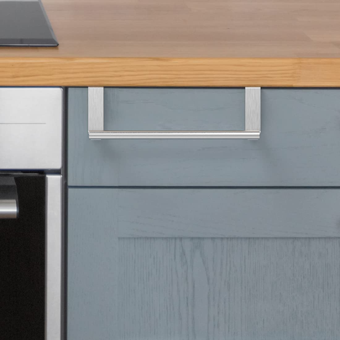 Towel Rack for Cabinet, Strong Steel Kitchen over Cabinet Towel Bar Holder, 9" Wide - 2 Pack image number 2