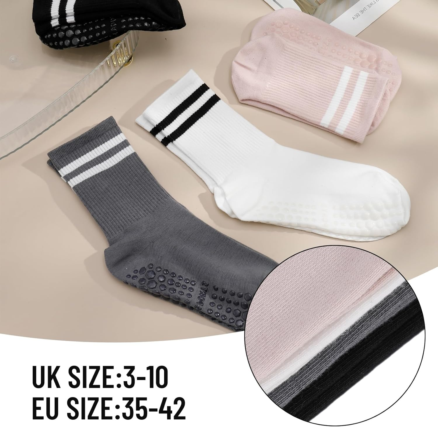 Quokkachic 4 Pairs Women'S Breathable Grip Socks for Yoga, Pilates, Ballet, Dance, Workout & Running image number 1