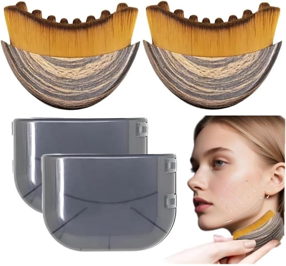 1/2 PCS Lymphatic Contour Face Brush for Sculpting &ndash; Anti-Puffiness, Detox & Lift, Improves Skin Glow & Absorption (2 Pcs Contour Face Brush) image number 4