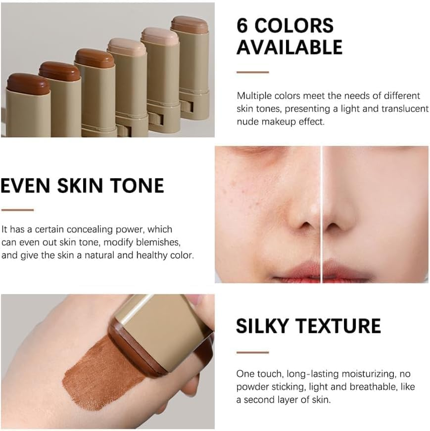 Foundation Stick Beauty Balm Serum Boosted Skin Tint, Serum Boosted Skin Tint Balm, Solid Tinted Moisturizing Serum Contour Stick,Longwear Contour Stick for Dewy, Natural Finish(#03) image number 2