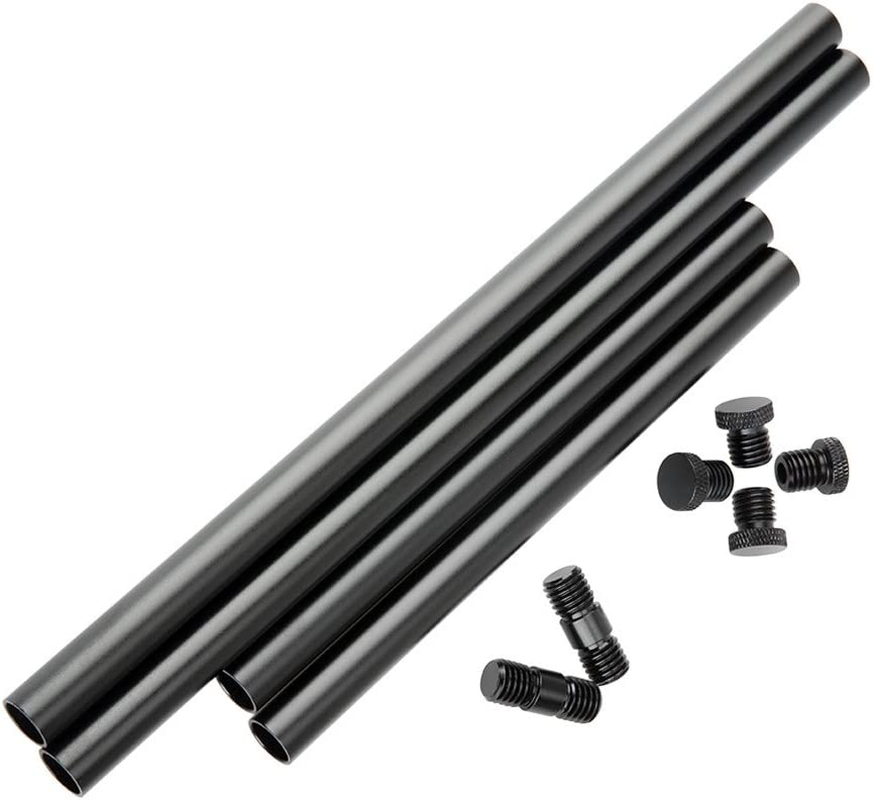 NICEYRIG 15Mm Rod (6 Inch) Long for Matte Box Rod System, Aluminum Alloy, Pack of 2