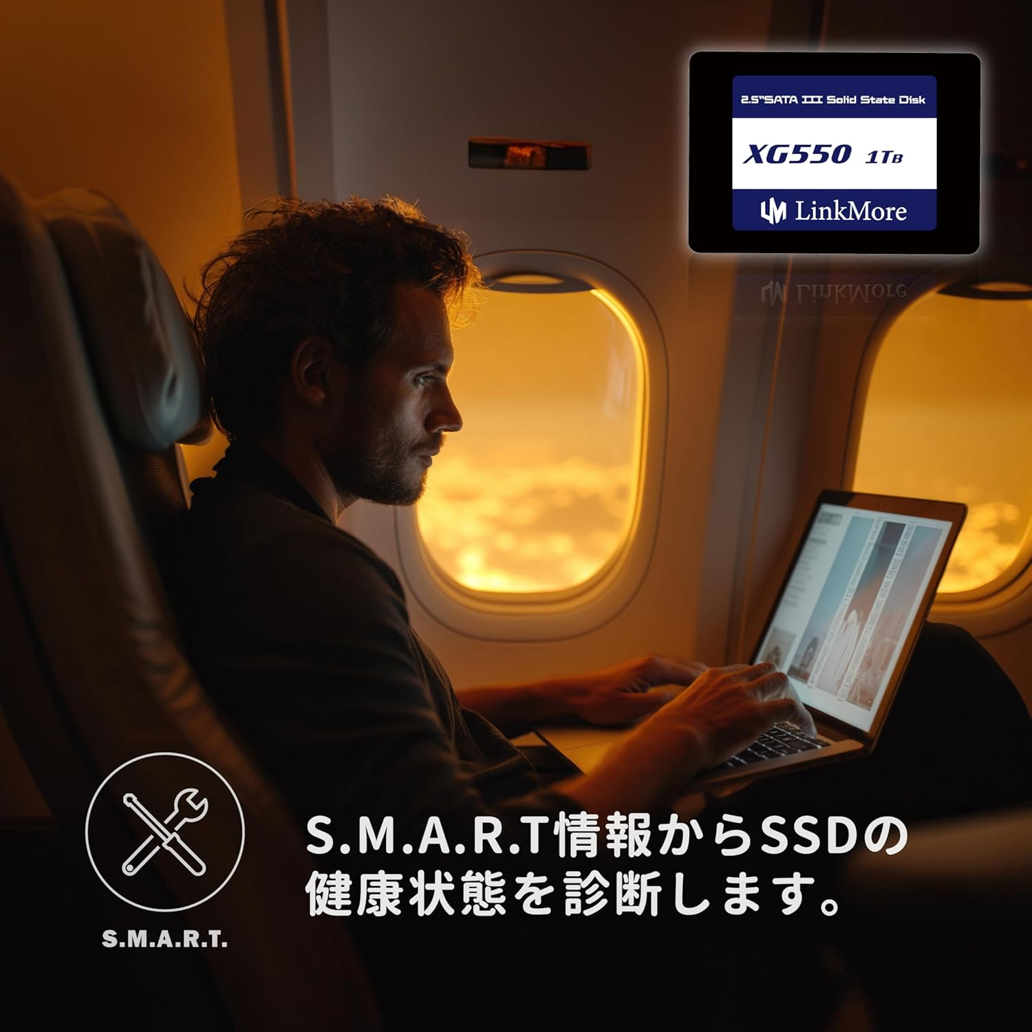 Linkmore XG550 1TB Internal 2.5" SATA III SSD (6Gb/S) SSD, Read Speed up to 550Mb/S, Compatible with 2.5" Laptop and Desktop PC