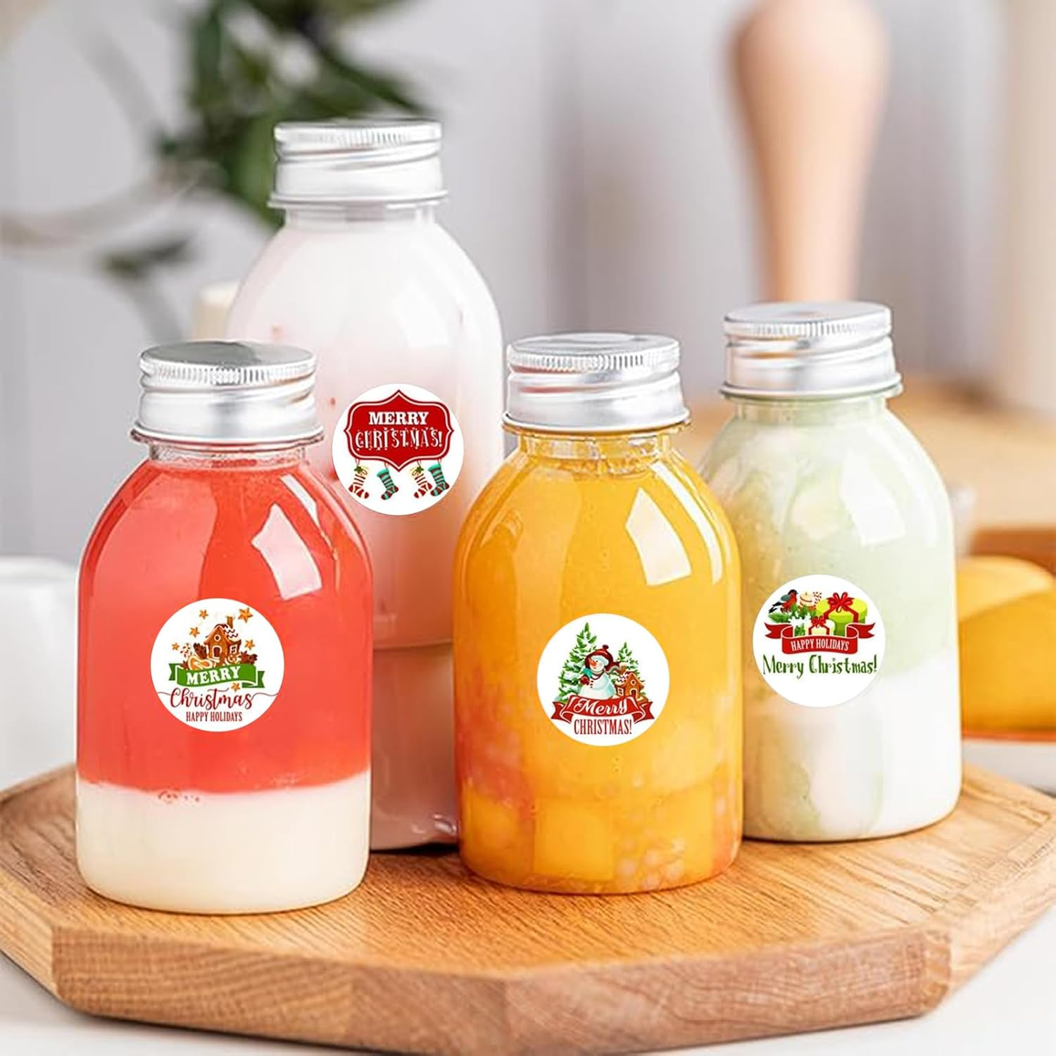 Tuoyi 500 Pieces Christmas Stickers, 1.5" round Merry Christmas Roll Stickers Labels,Holiday Envelope Stickers Xmas Tag Seal for Gift Wrapping, Present Crafts Decoration, Greeting Cards, Envelops image number 4