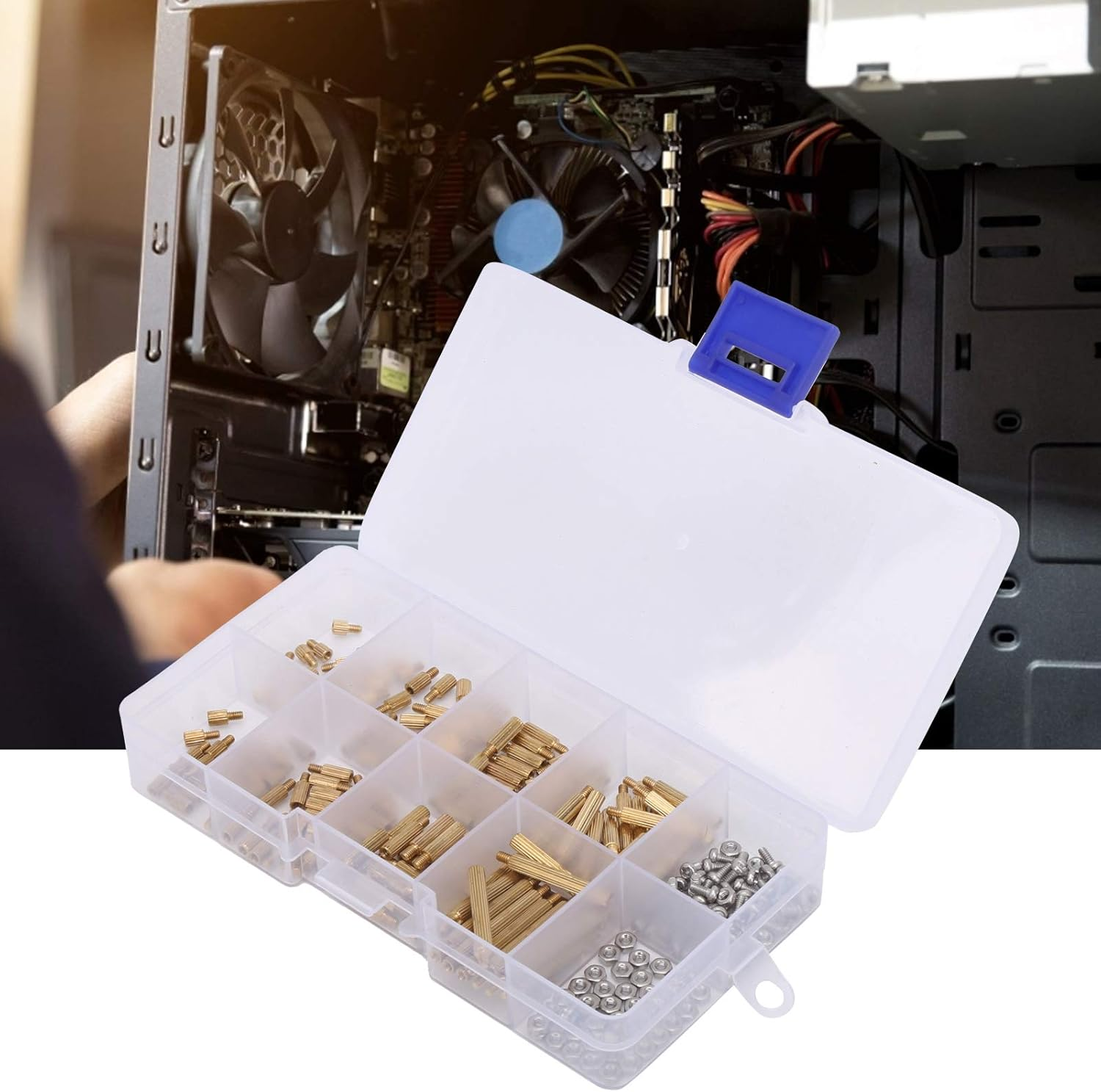 260Pcs M2 Standoff Spacer Kit, Brass Standoff Screw Nut Threaded Industrial Supplies image number 3