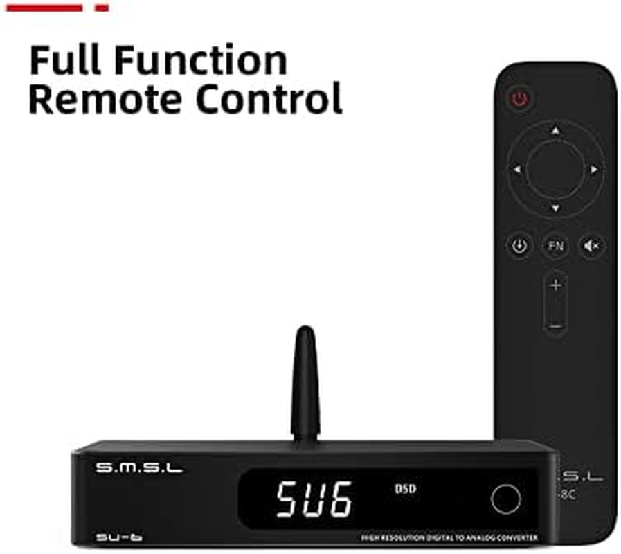 S.M.S.L SU-6 DAC ES9038Q2M XMOS DSD Pcm768Khz/32Bit Bluetooth 5.0 LDAC USB Decoder (Black) image number 1