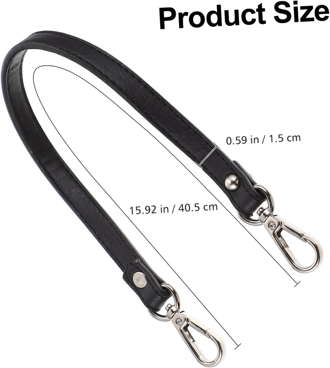 STOBOK Pu Leather Purse Strap with Silver Buckle, DIY Shoulder Bag Replacement Belt for Women, Short Handbag Handle for Crafting and Purse Making Accessories - Silver image number 6