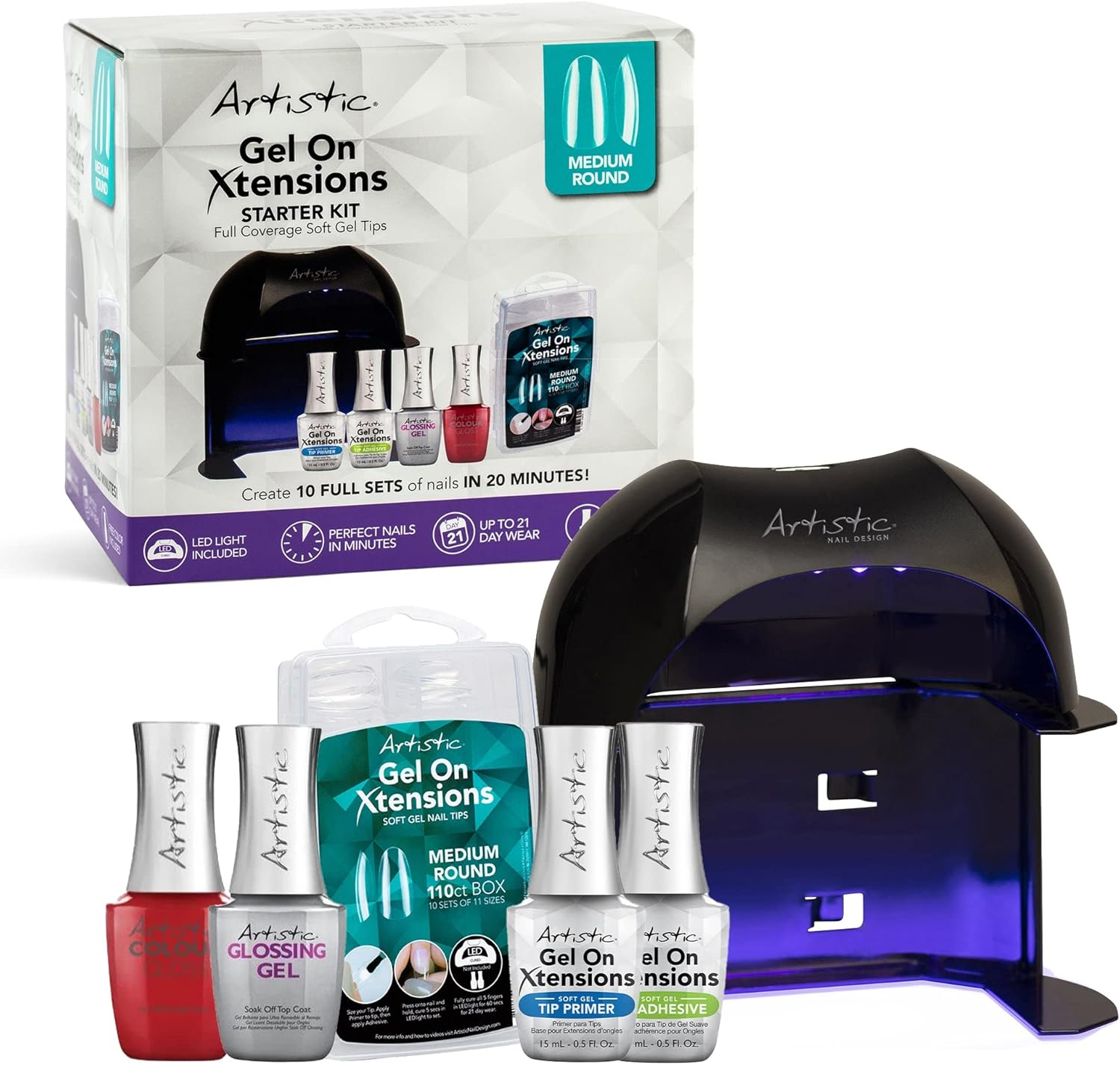 Artistic Nail Design Gel on Xtensions Kit Medium Round image number 1