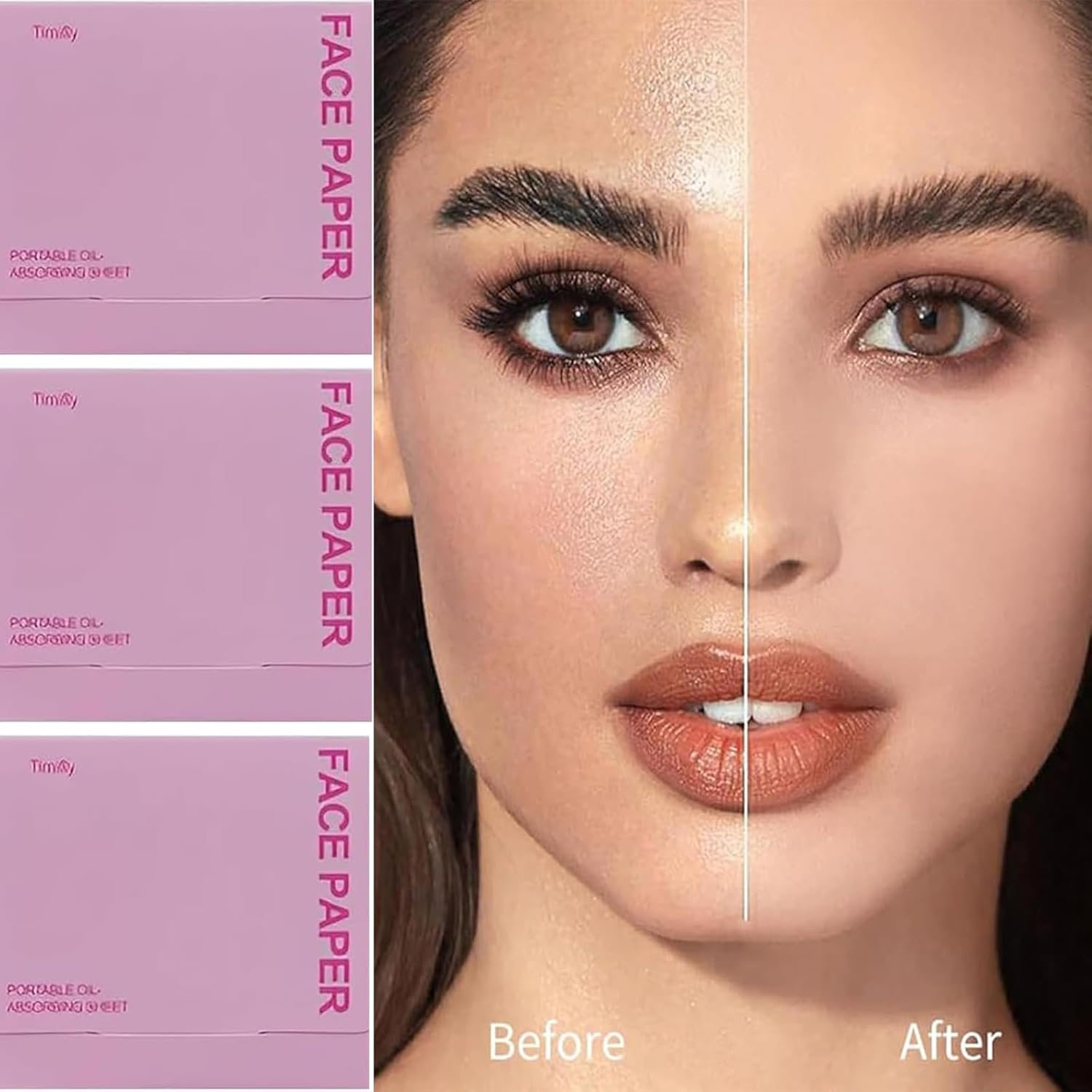 500 PCS Blotting Paper Face, Blotting Paper for Oily Skin, 500 Sheets with 1 Full Size and 4 Refills, Quick Oil Absorbing for Gym, Work and Travel, Fresh Complexion Throughout the Day image number 3