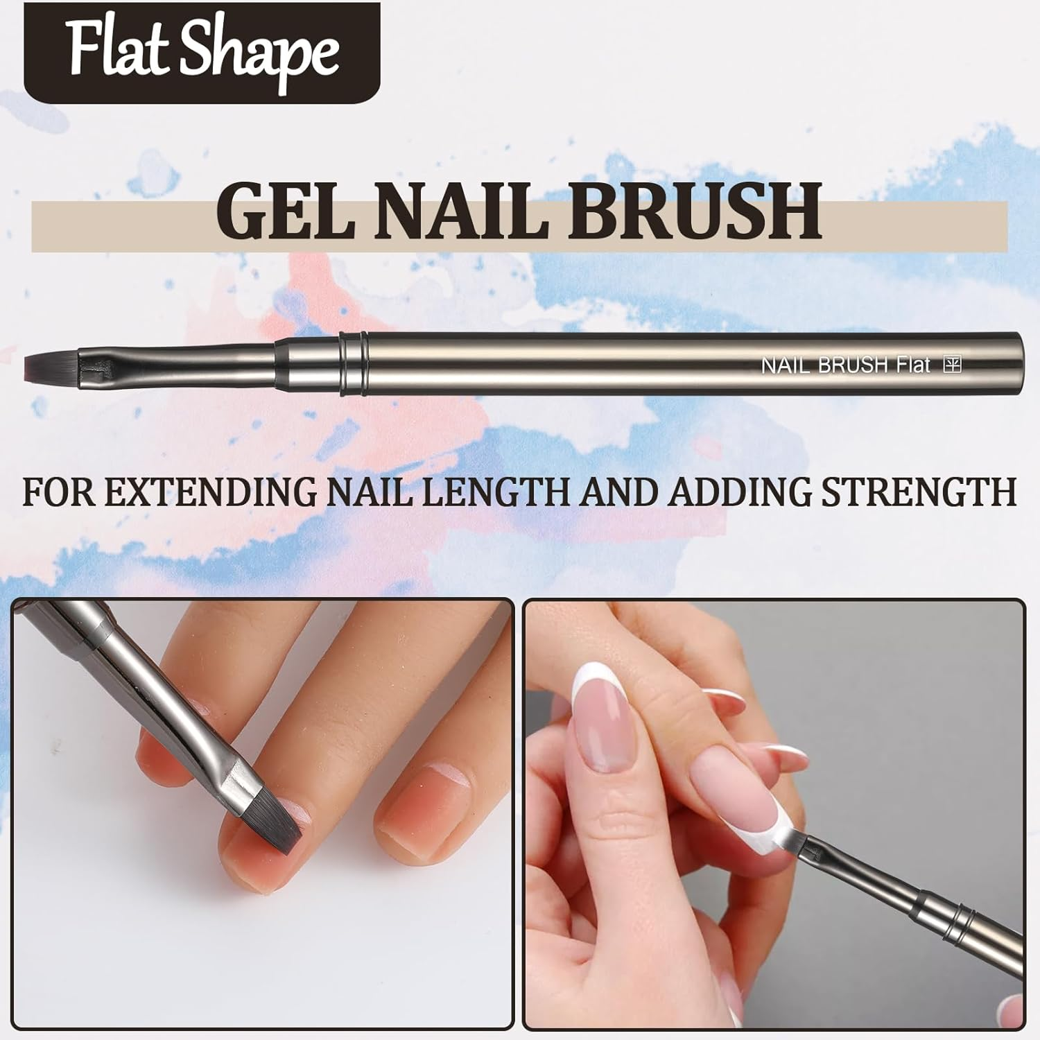 Nail Clean up Brushes, 3 PCS Acetone Resistant Nail Polish Remover Pen Painting Design with Flat/Oval/Fine Angled Gel Nail Brush, Nail Art Brush for Cleaning Nail Polish Mistake on the Cuticles(Brown)