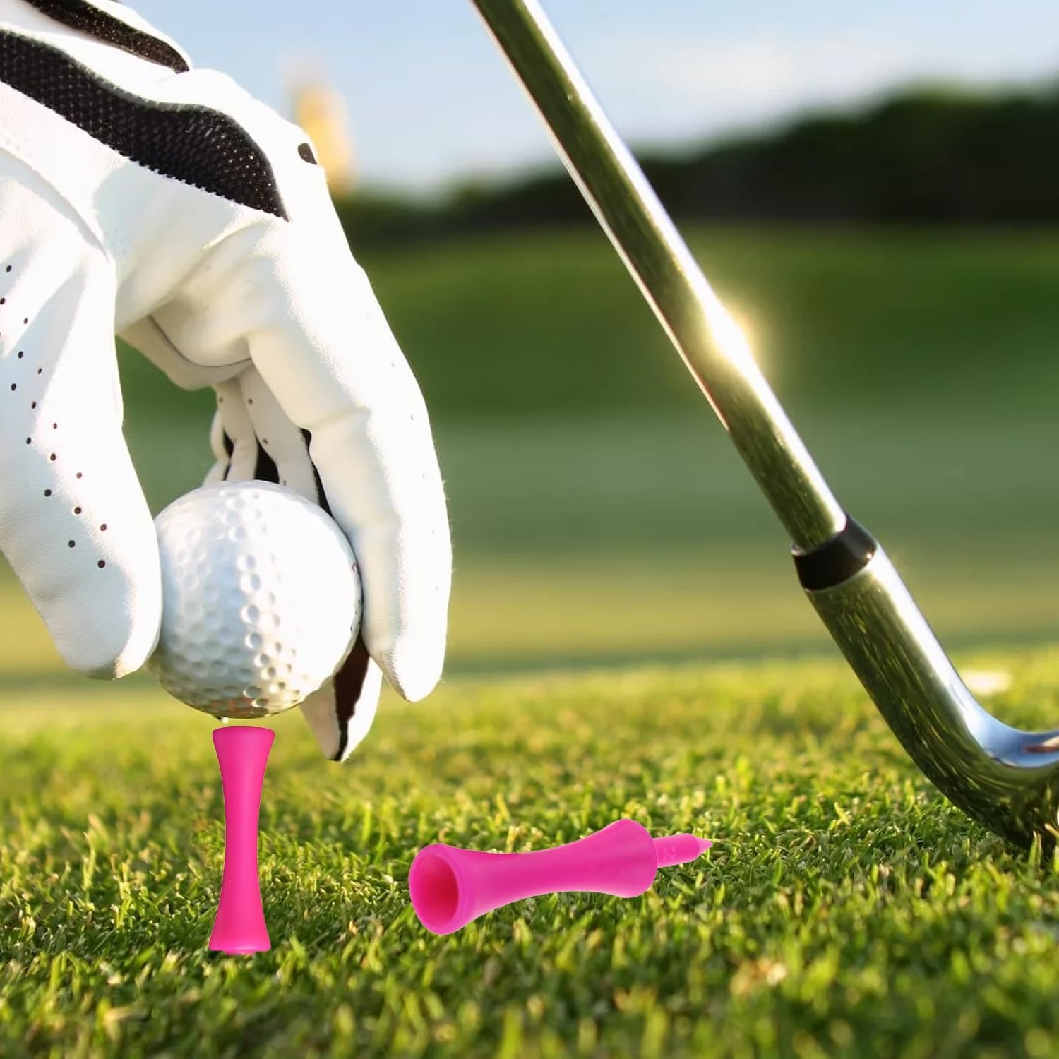 50 PCS Golf Tees &ndash; Pink Plastic Golf Tees, Consistent Performance, Perfect for Golfers of All Levels, Ideal for Practice & Tournament Play
