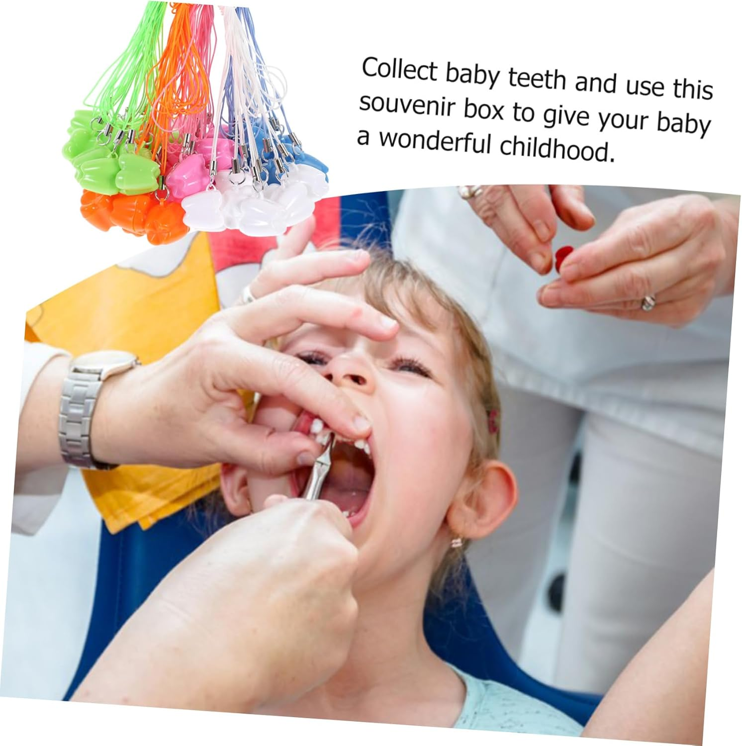 50Pcs Baby Tooth Box Keepsake Organizer for Kids Storage Case Random Colors Teeth Holder Suitable for Childhood Memory Preservation image number 6