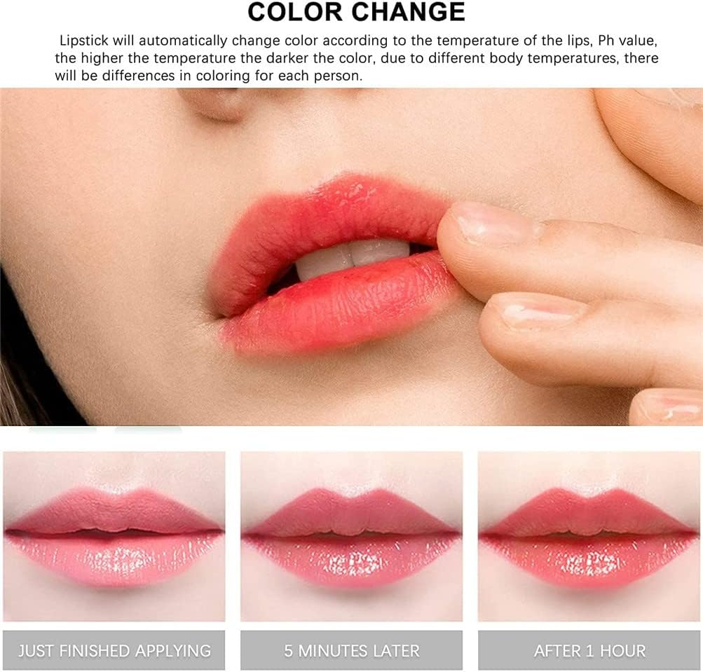 2PCS Color Changing Lip Balm, Aloe Vera Lipstick, Color Changing Lipstick for Women, Temperature Color Changing Lip Balm, Hydrate Lip Care Balm Tinted Jelly Lipstick (Jelly Lipstick) image number 1