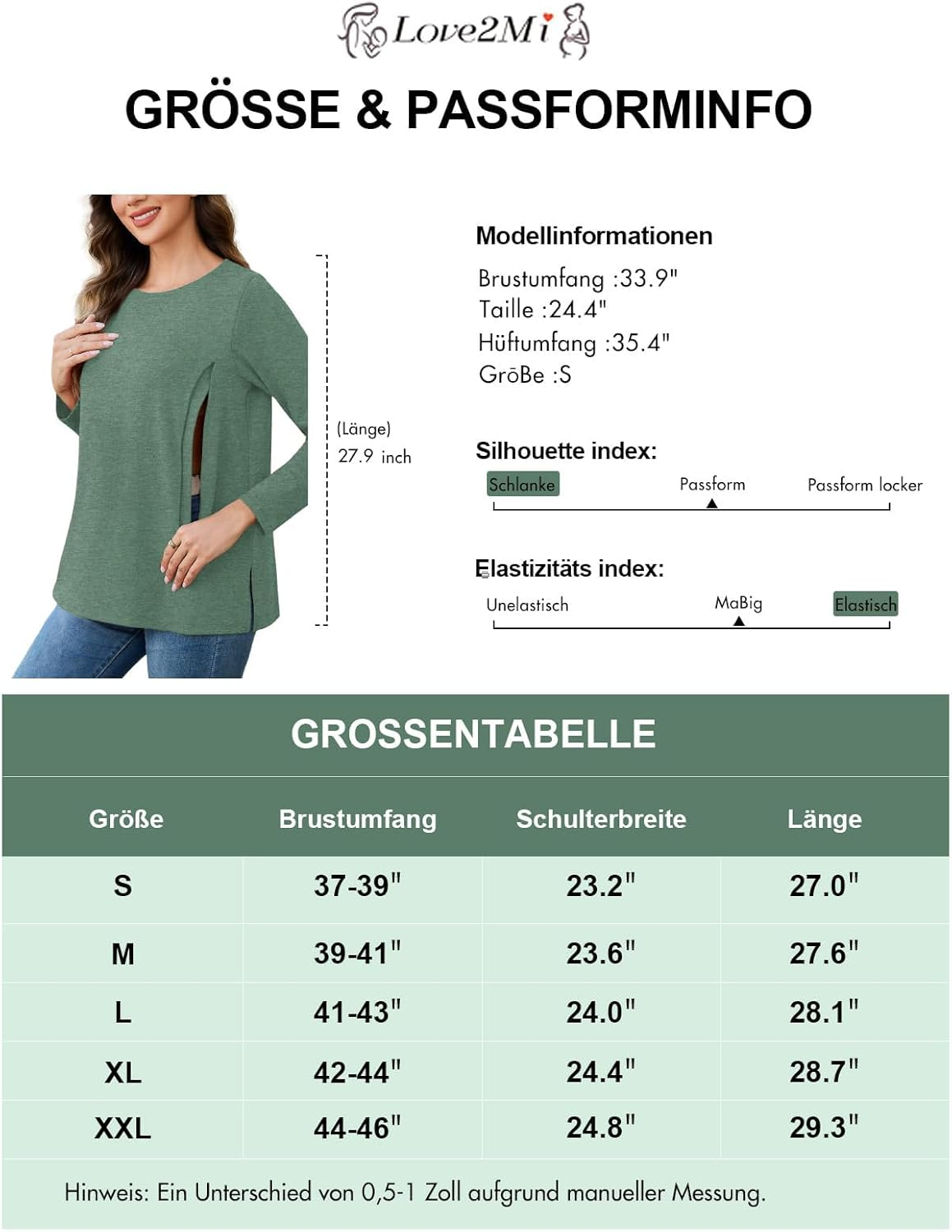 Love2Mi Pack of 3 Women'S Nursing Shirt with Zip Loose Maternity Shirt Long Sleeve Maternity Clothing Winter image number 2