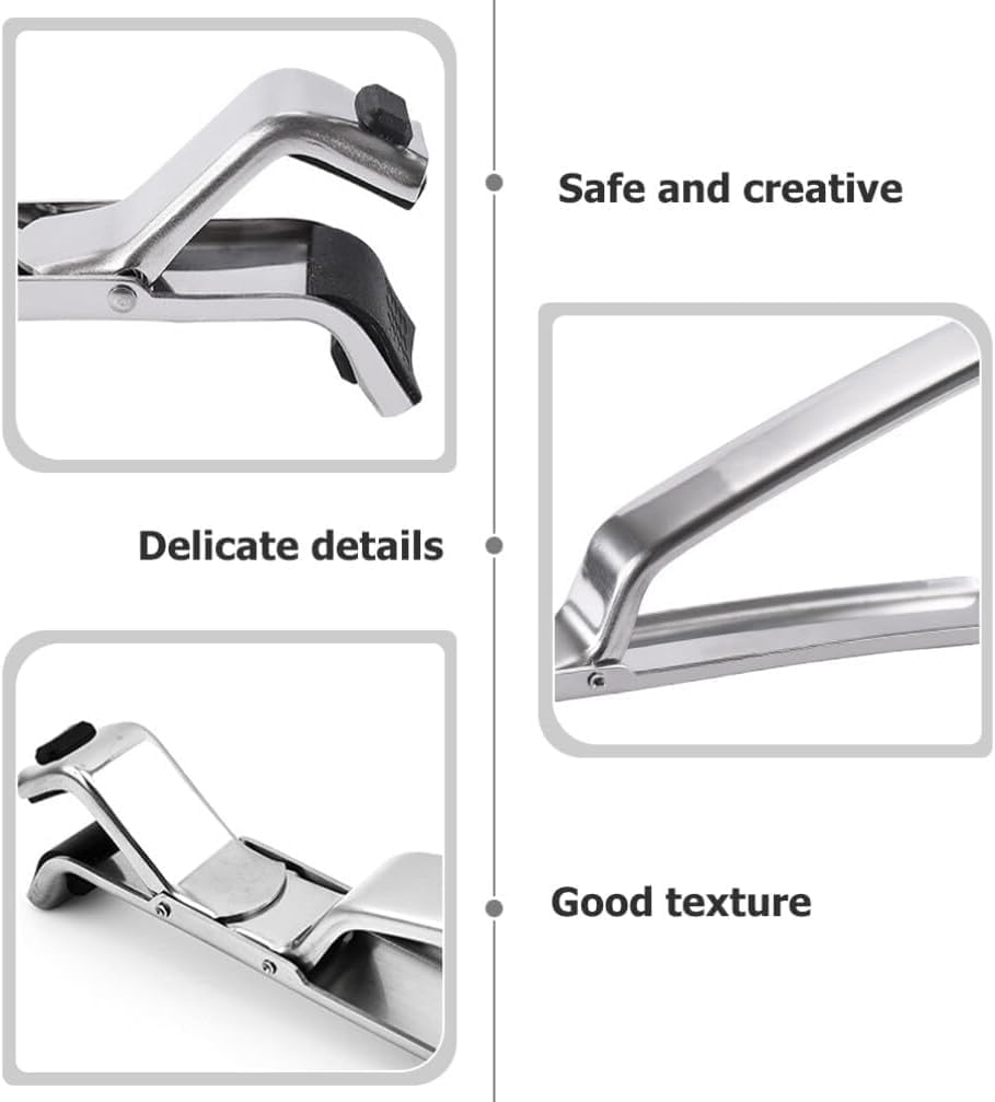 Stainless Steel Anti-Scald Bowl Clip Gripper Hot Plate Tongs for Safe Handling of Hot Dishes Kitchen Gadget for Moving Pots and Plates (Silver, One Size) image number 1