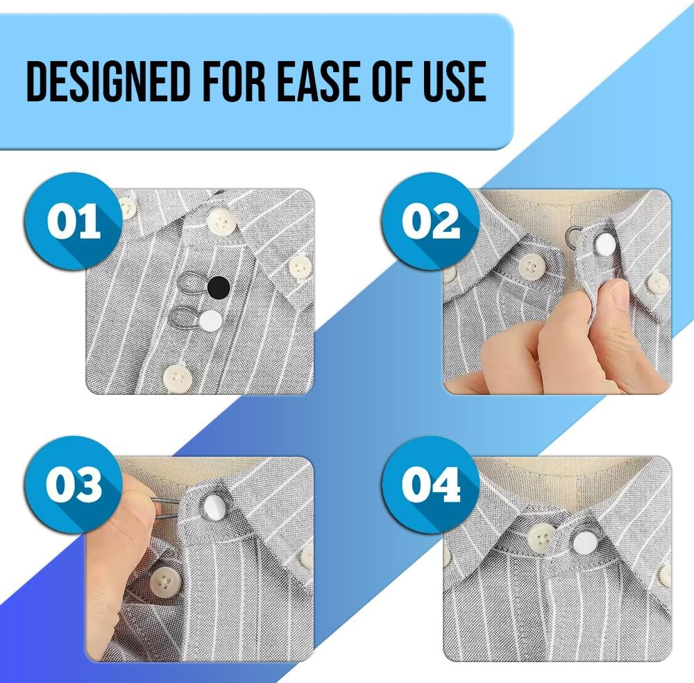 8 Pcs Button Extender Set for Wrist, Shirt, Collar, Polo, and Dress - Quick and Easy Fit Adjustment for Men and Women &ndash; No Sewing Required - by Mobi Lock image number 5