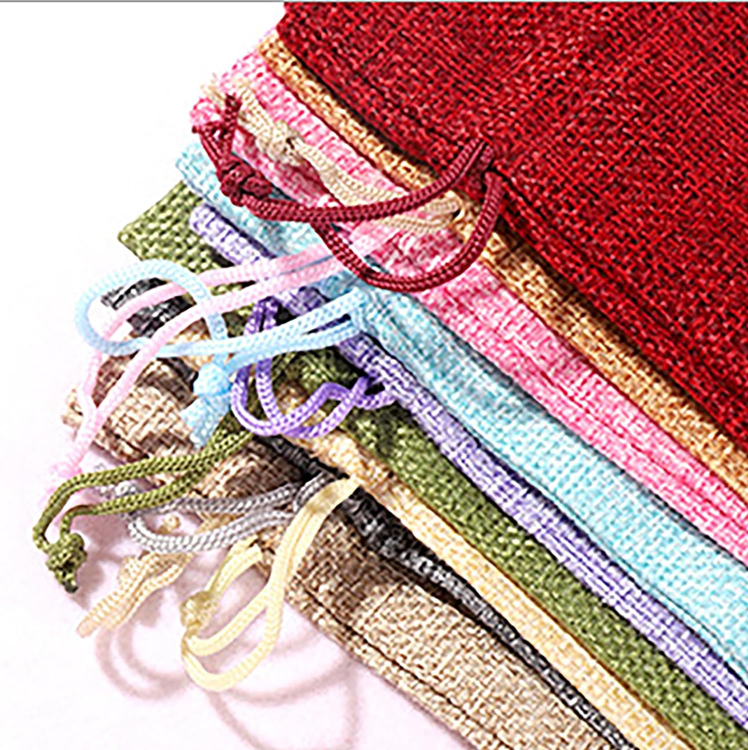 Tunghey Premium Burlap Wine Bags and 24Pcs Gift Tags, 12Color Reusable Wine Gift Bags with Drawstrings, Wine Bottle Bags, Wine Bags for Wedding, Birthday, Blind Tastings, Christmas, Travel,Party (24Pack) - 24Pack image number 2