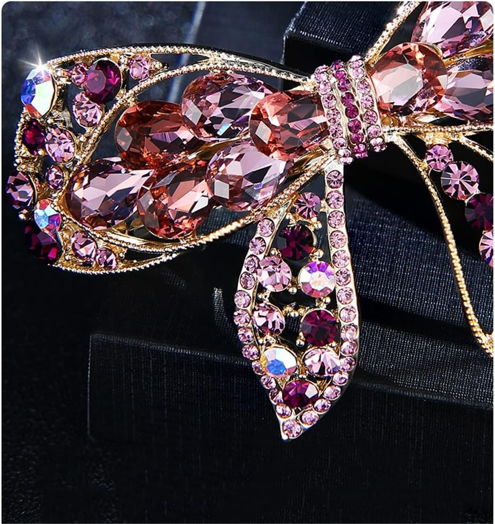 Rhinestone Hairpin,Crystal Barrette,Curl Hair Clip,Bow Hairpin One Word Clip Headdress Hair Accessories Hairpin Female Back Head Top Clip (Color : B, Size : 8.5 * 5.1Cm) image number 2