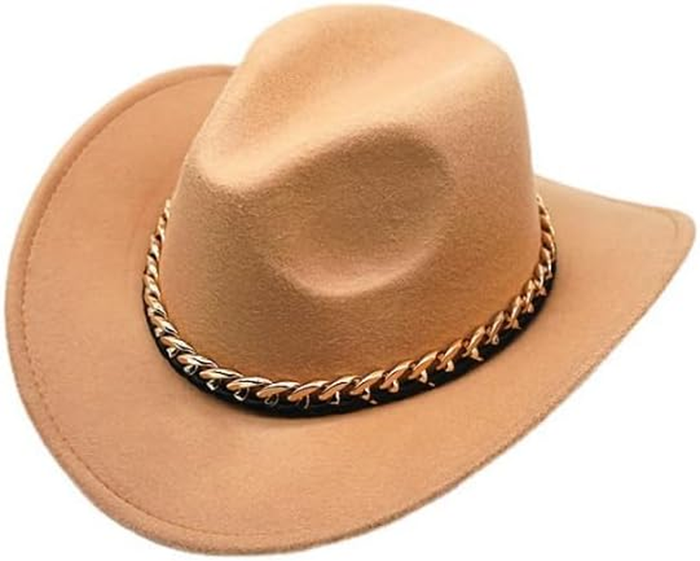 Western Outback Cowboy Hat Men'S Women'S Style Felt Canvas Black