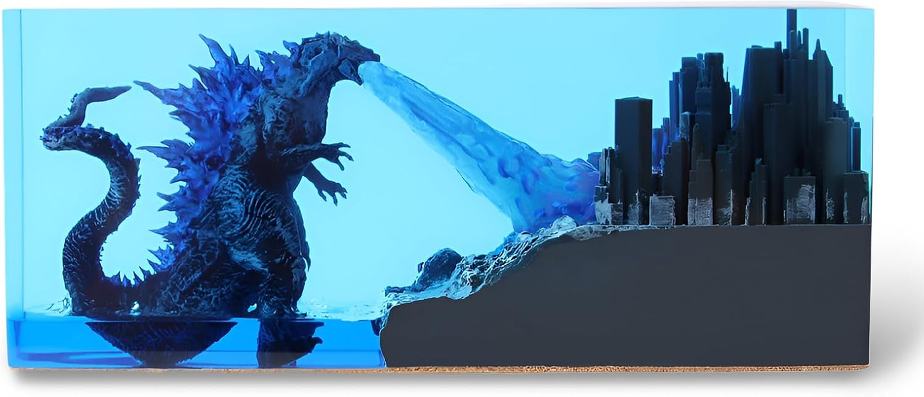 Syfunlv Godzilla Epoxy Resin Night Light, Godzilla Cube Decoration, USB Sleep Lights, Monster Bedside Lamp, Adjustable Lighting, 7.5 Cm, for Room, Indoor, Home, Bedroom (Style 1)