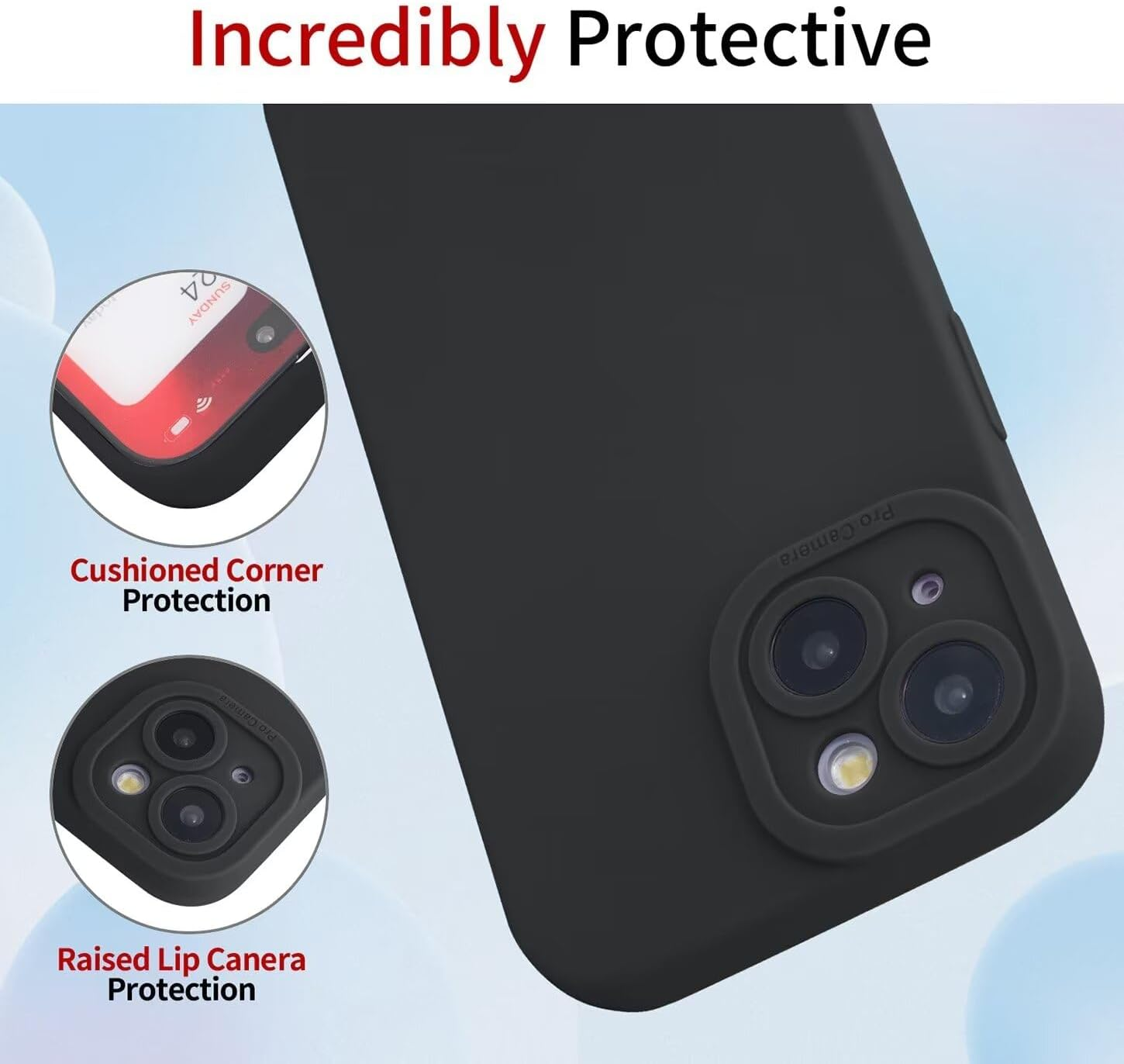 ILING Liquid Silicone Case for Xiaomi Poco X7 Pro 5G, Simple Plain Ultra Thin Soft TPU Bumper Shockproof Scratch-Resistant Protective Case Matte Elegant Women'S Mobile Phone Case (Black) - Green image number 7