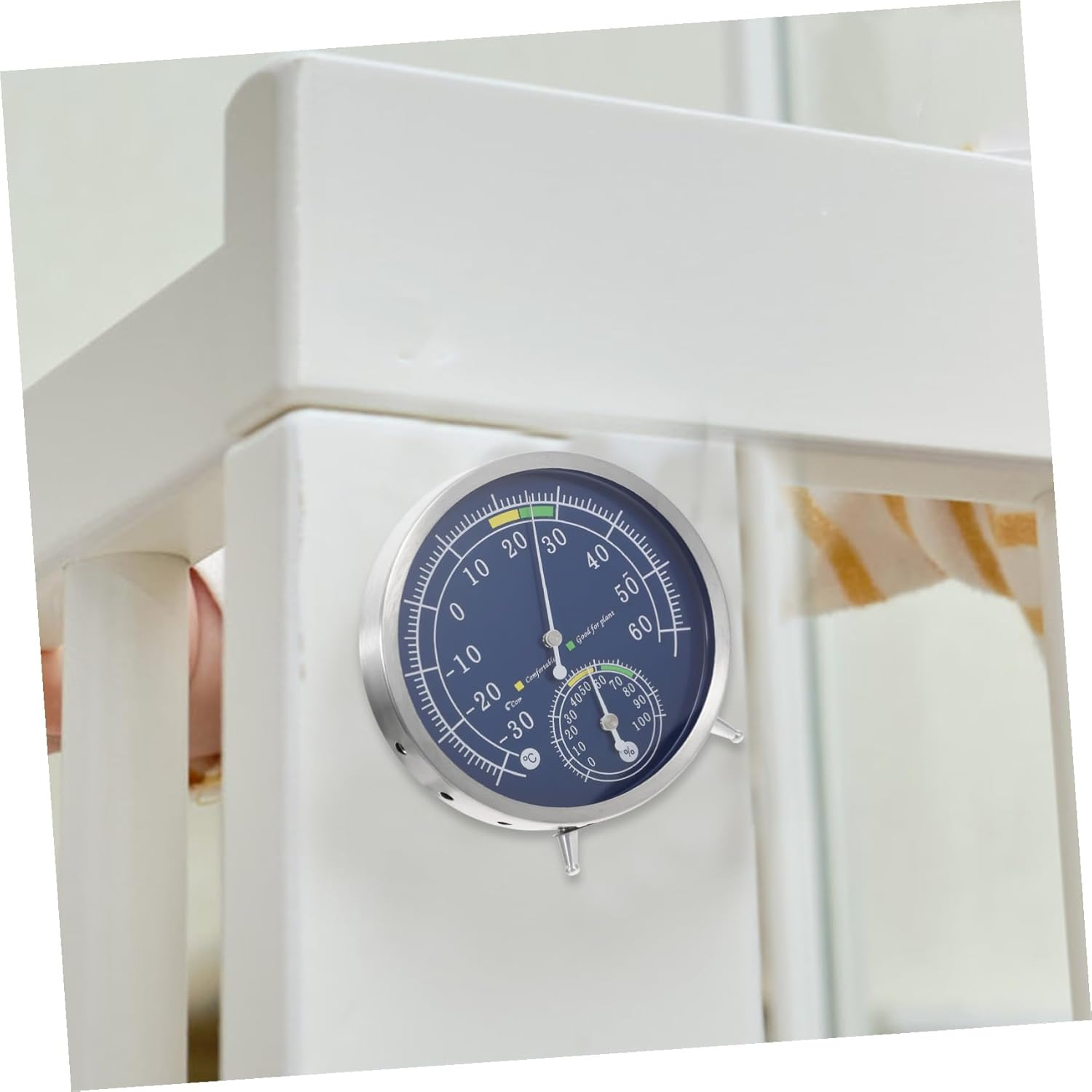 Stainless Steel Sauna Temperature Gauge Hygrometer Indoor Outdoor Thermometer Accurate Wall Mount and Tabletop for Office Warehouse Home Use image number 2