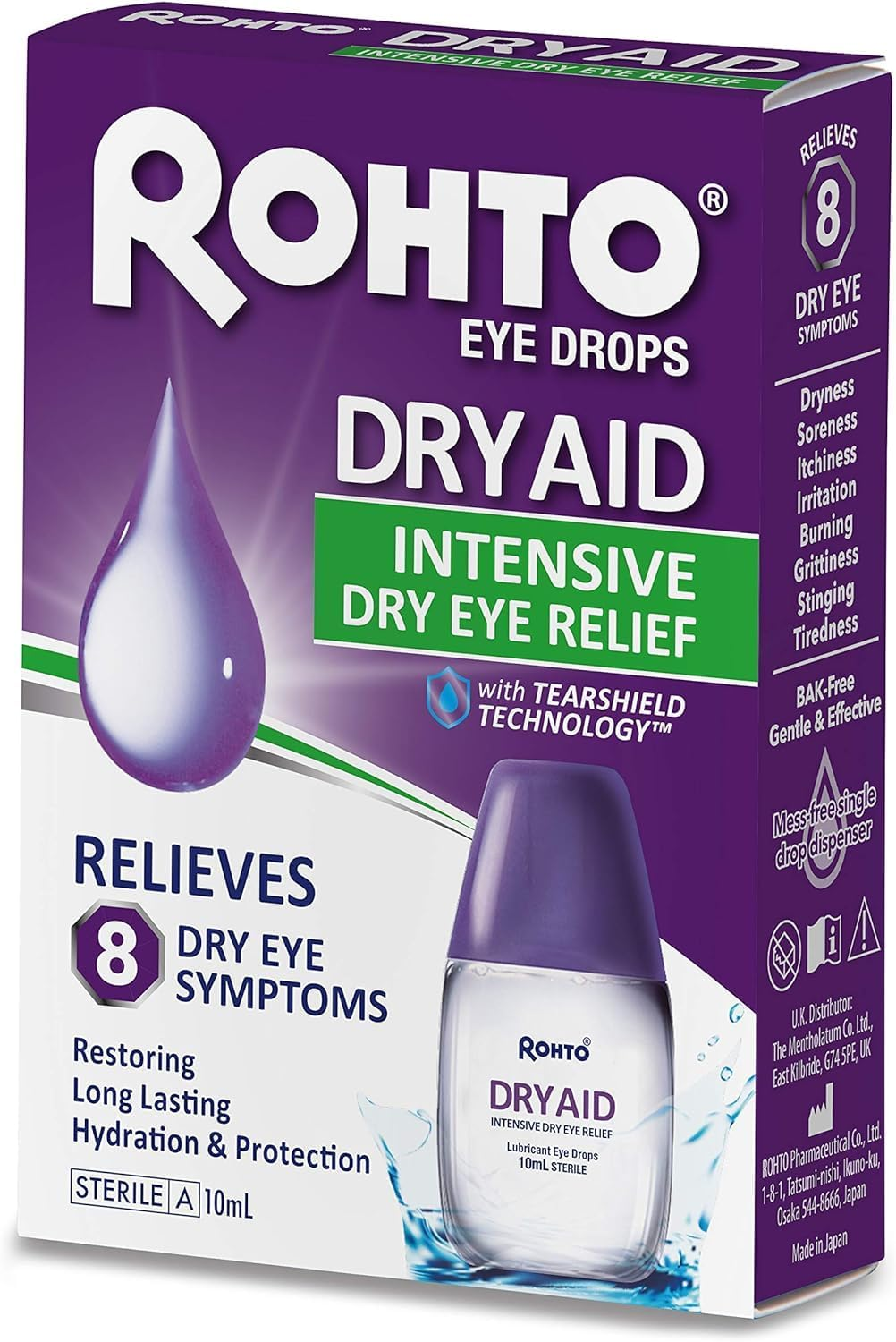 Rohto Dry Aid Intensive Dry Eye Relief Lubricant Eye Drops 10Ml