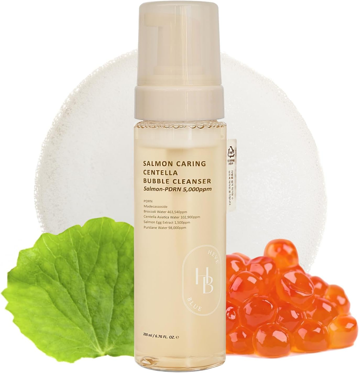 HEVEBLUE - Salmon Caring Centella Bubble Cleanser 200Ml image number 2