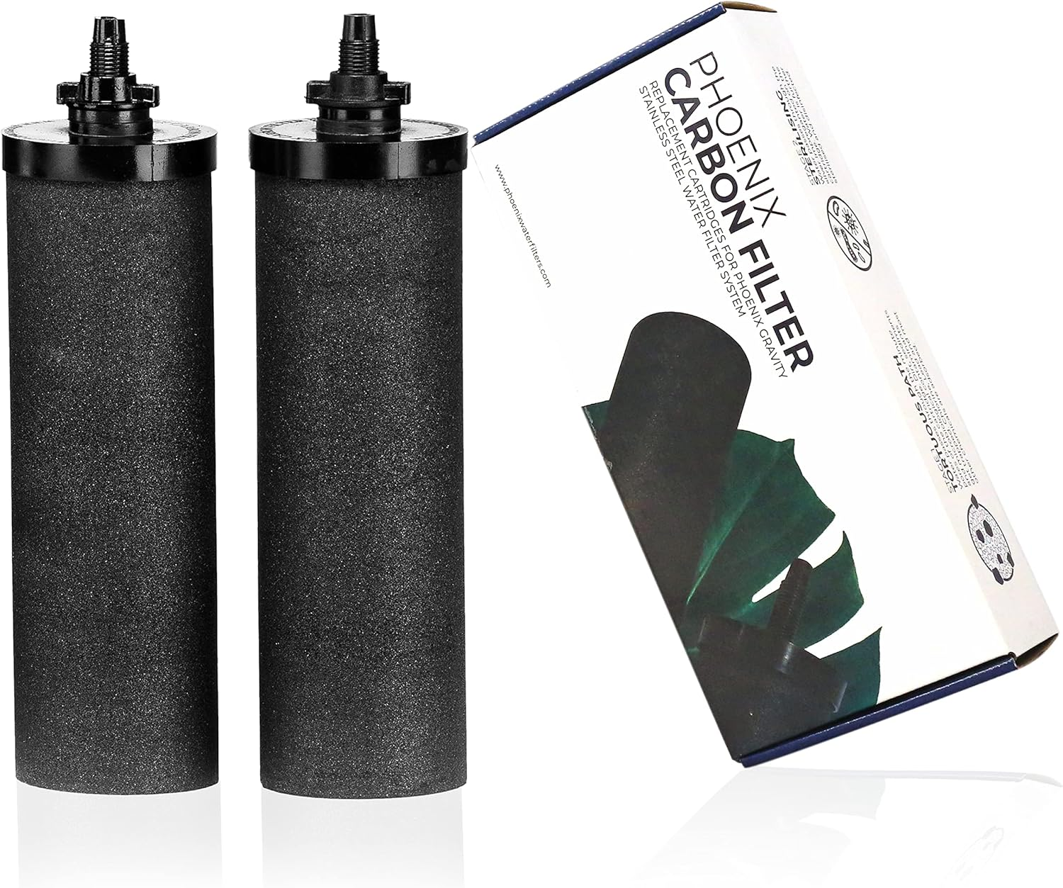 PHOENIX GRAVITY NSF Certified Smart Carbon (Black) Replacement Filter Elements - Pack of 2 Carbon Cartridge for Phoenix Gravity Water Filters, Compatible with Berkey & Other Countertop Water Filters image number 3